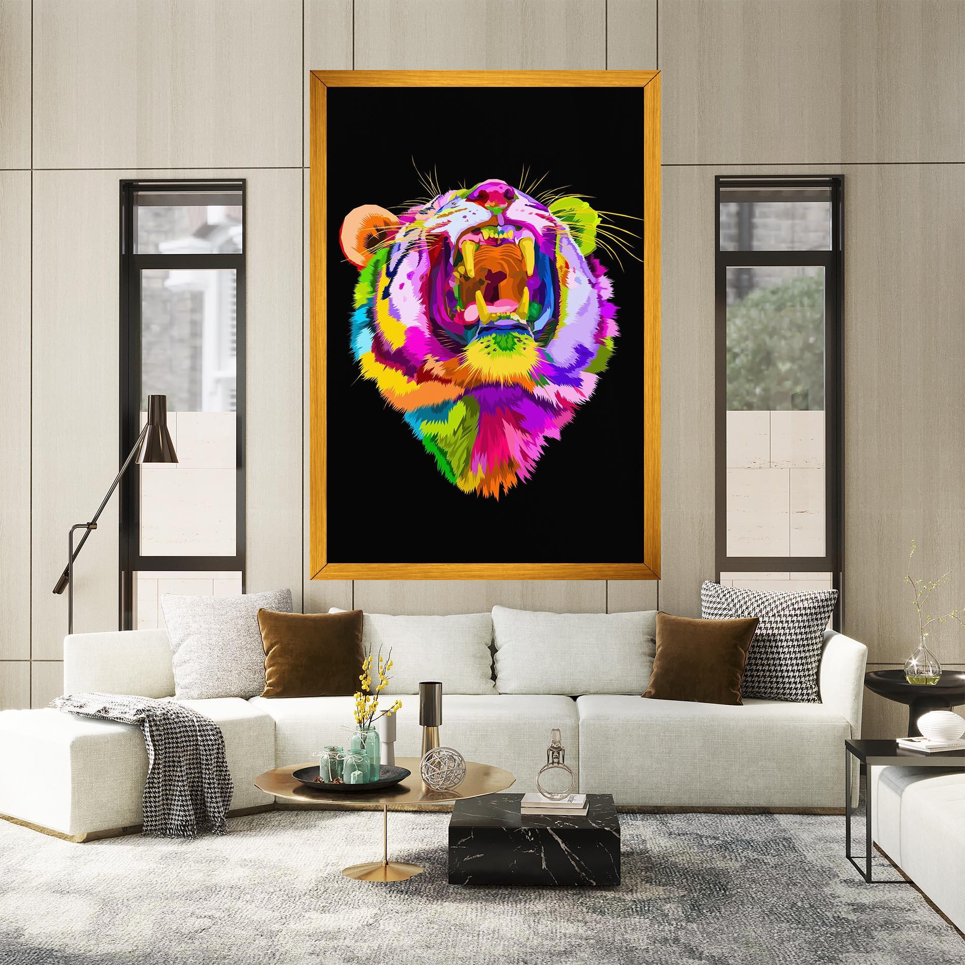 Vászonkép Tiger Mix Color mockup 2