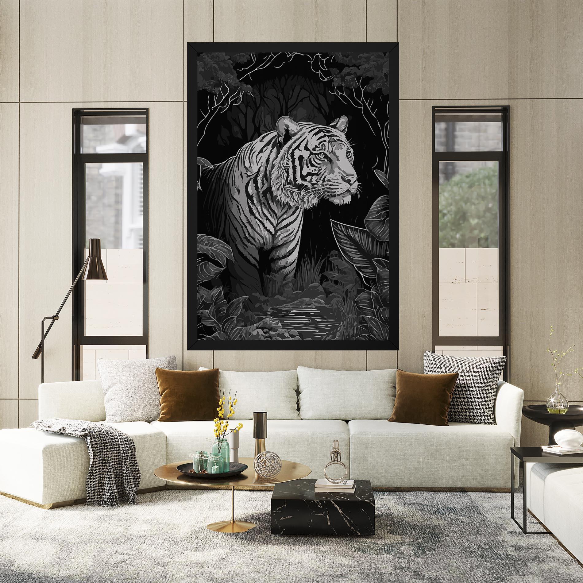 Vászonkép Grey Tiger mockup 2