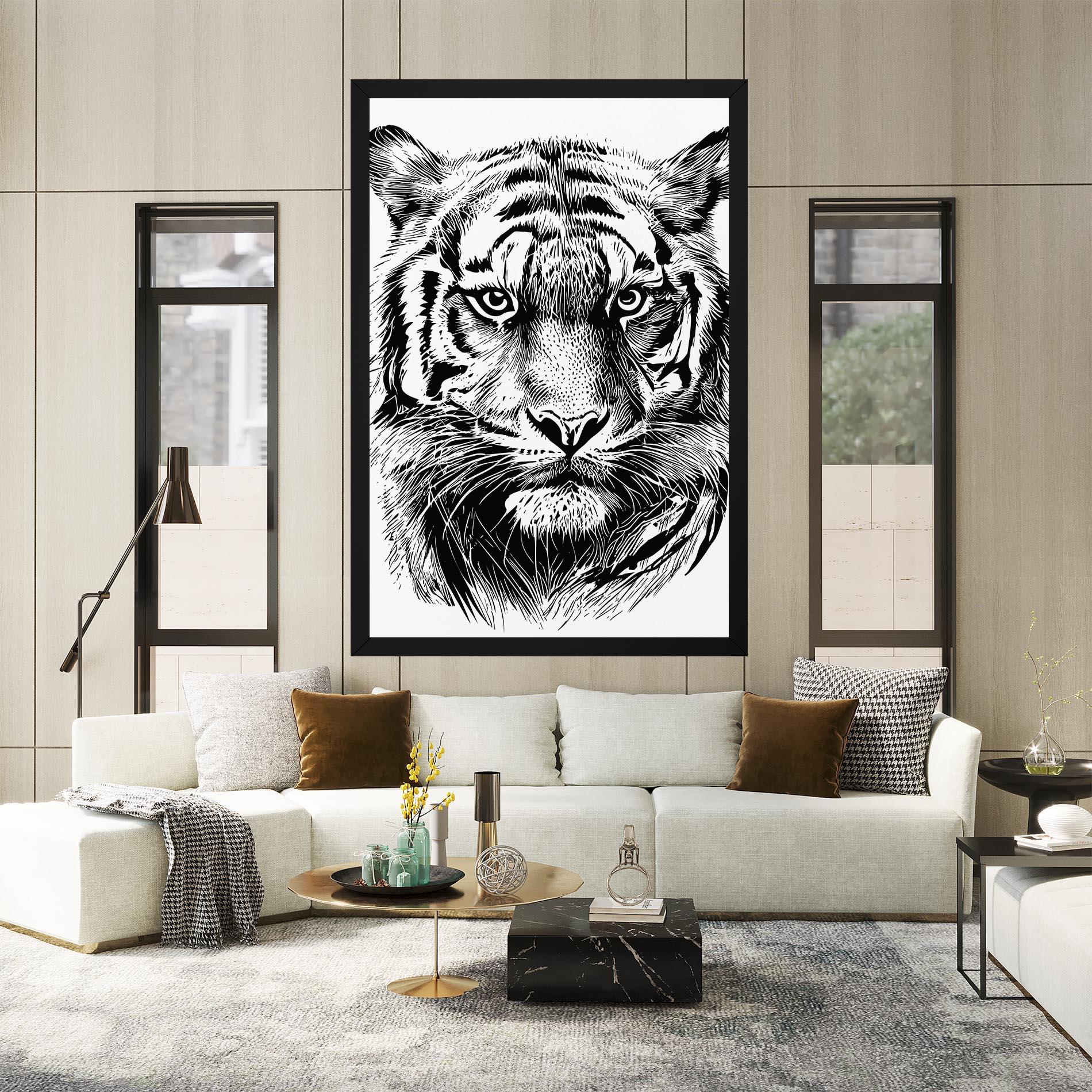 Vászonkép Pretty Tiger Head mockup 2