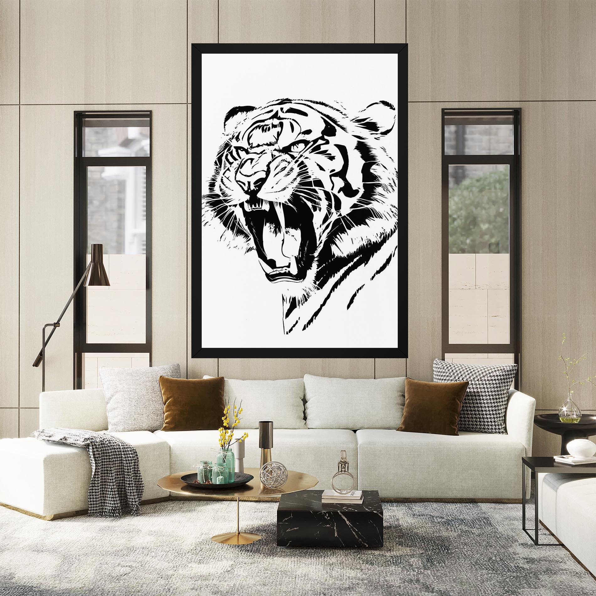 Vászonkép Roaring Tiger mockup 2