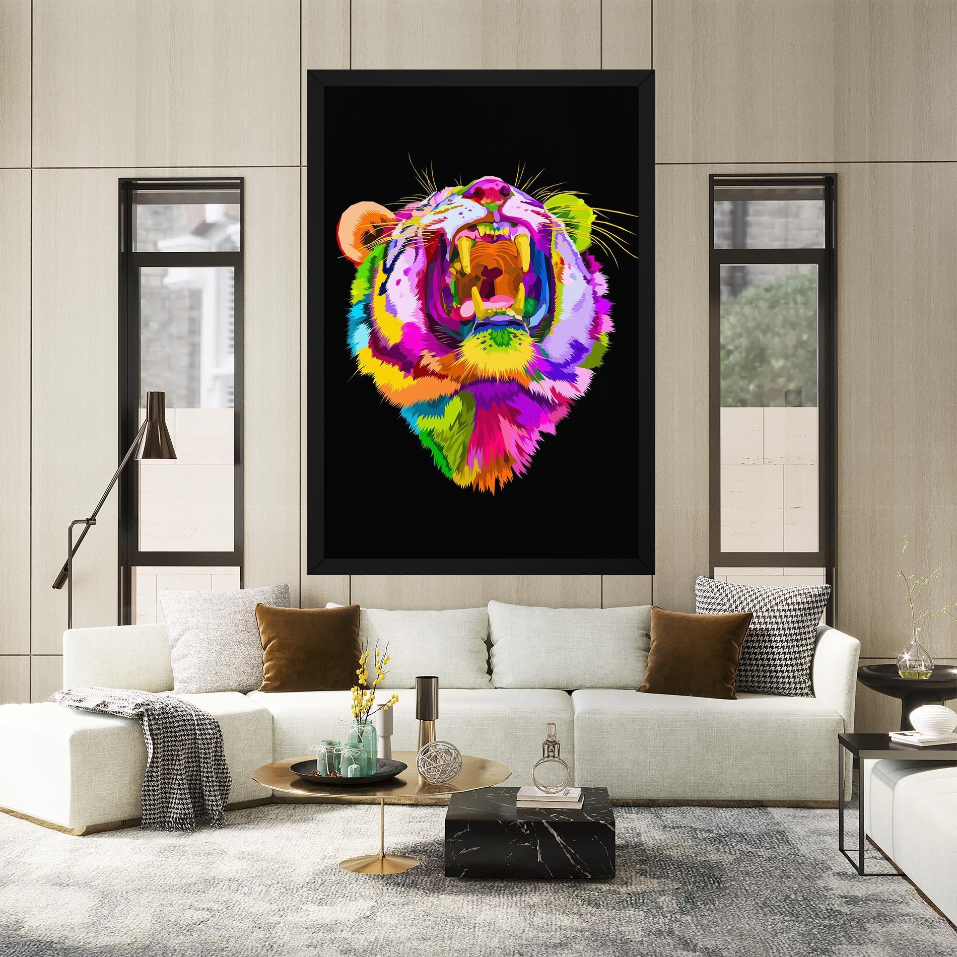 Vászonkép Tiger Mix Color mockup 2