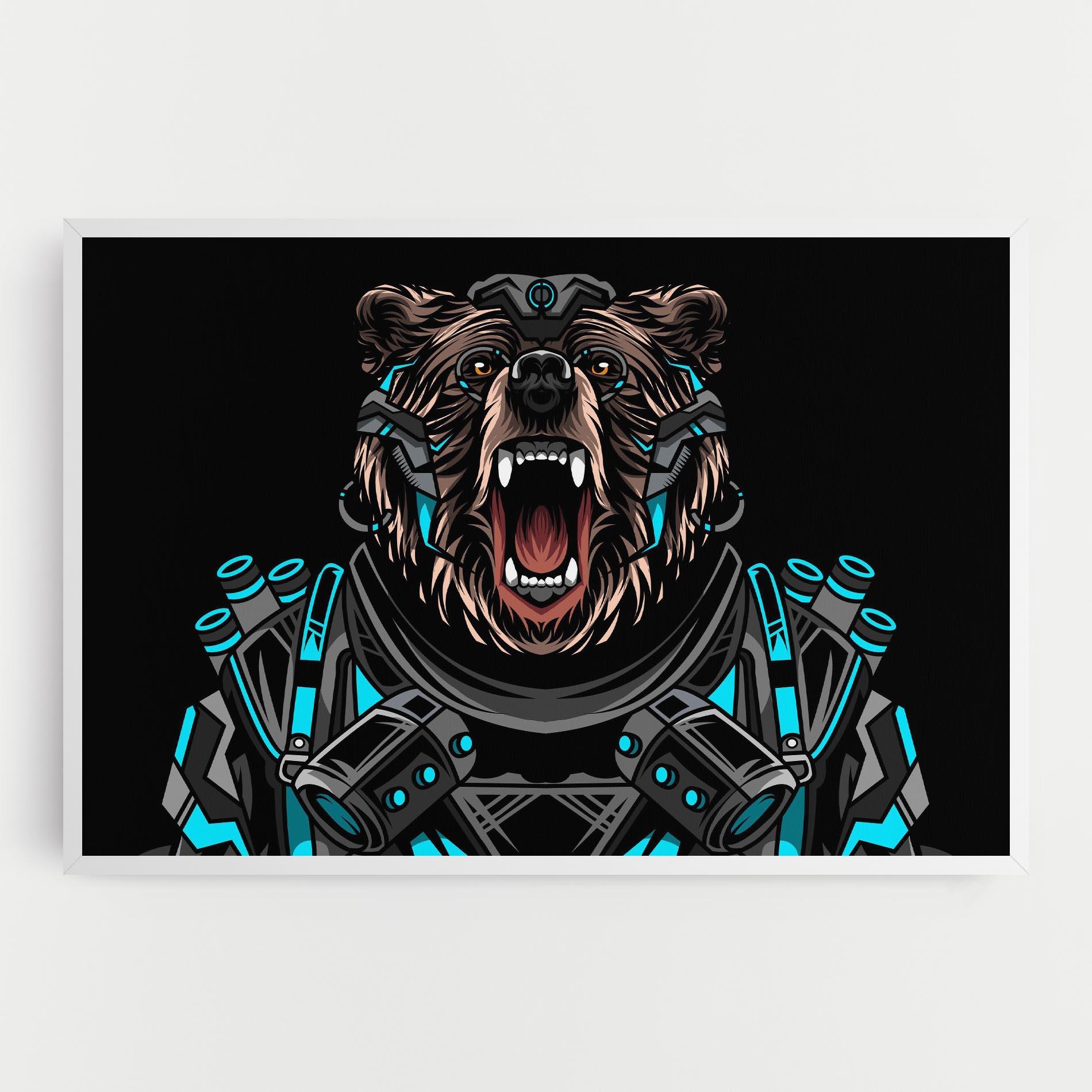 Vászonkép Black Cyborg Bear mockup 0