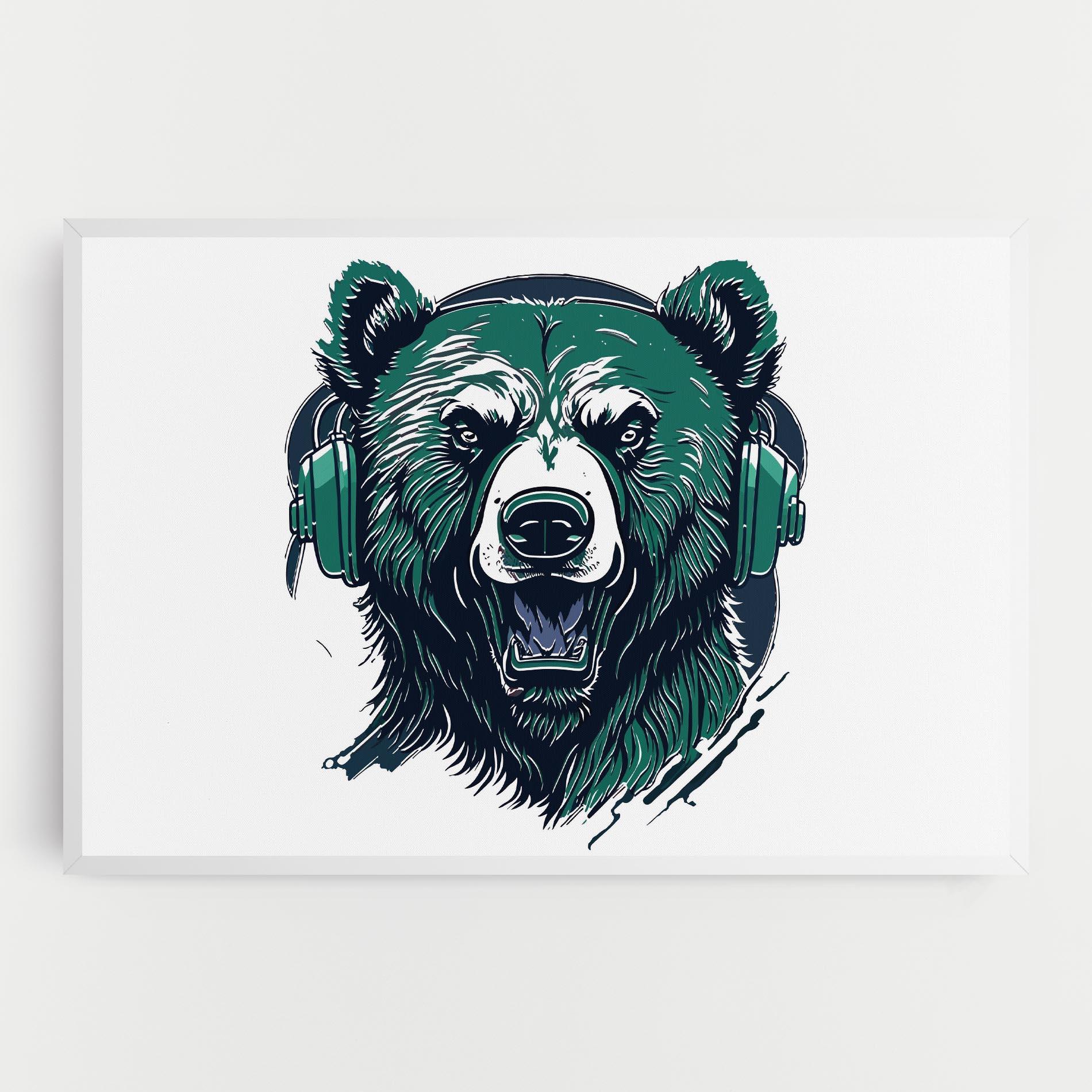 Vászonkép Green Music Bear mockup 0