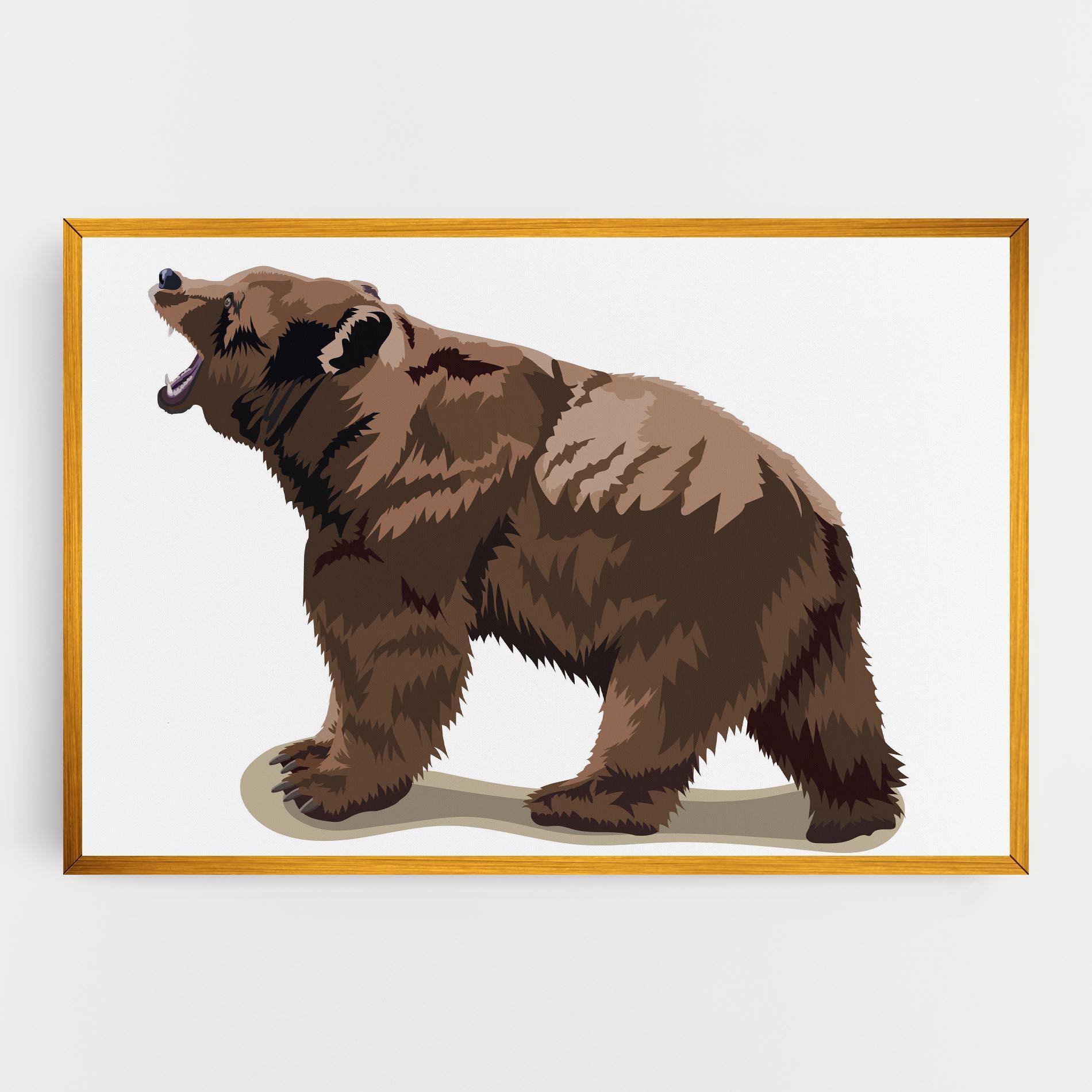 Vászonkép Angry Walking Bear mockup 0
