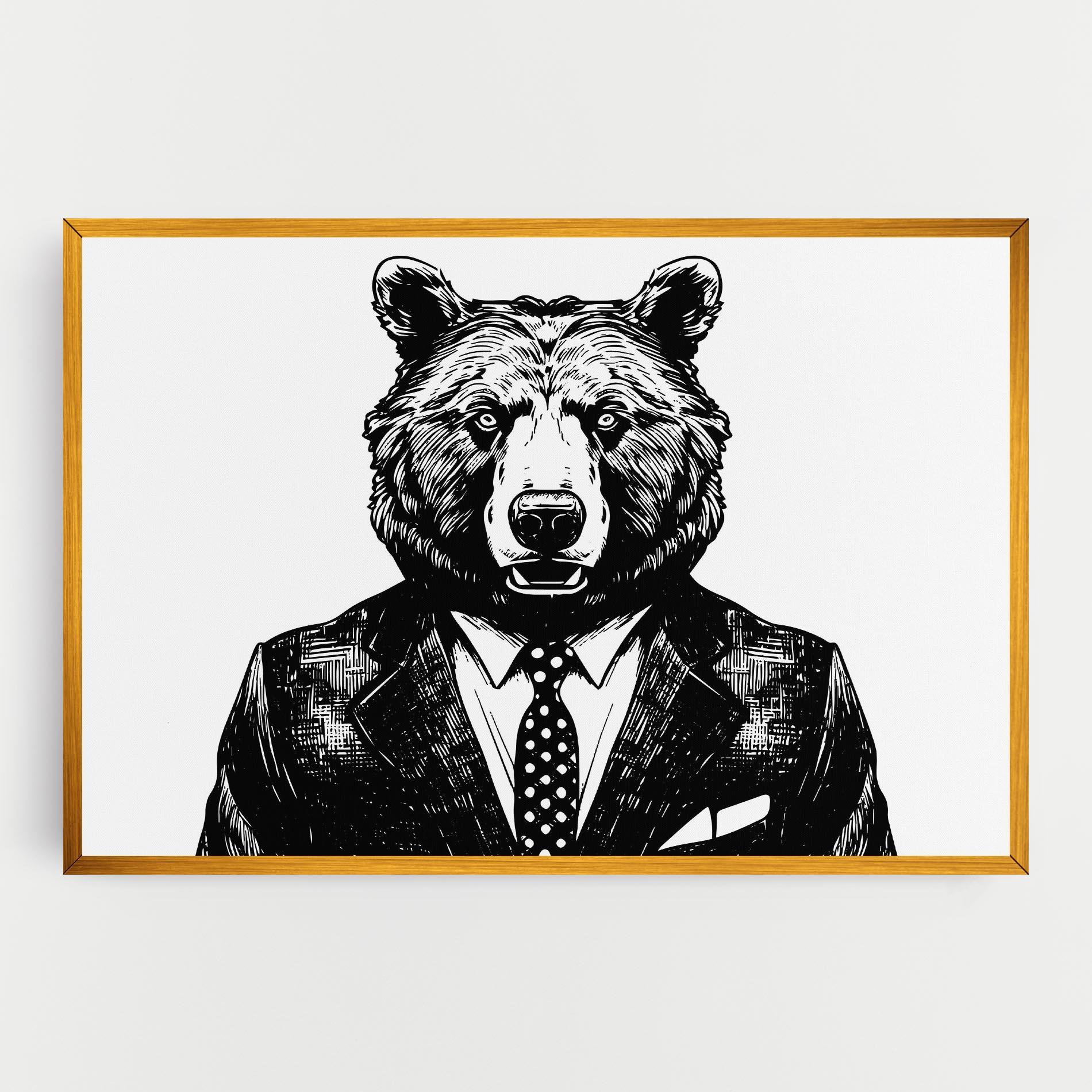 Vászonkép Bear In Suit mockup 0
