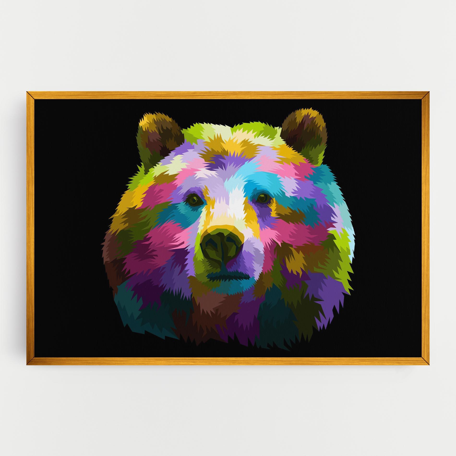 Vászonkép Colorful Bear Head mockup 0