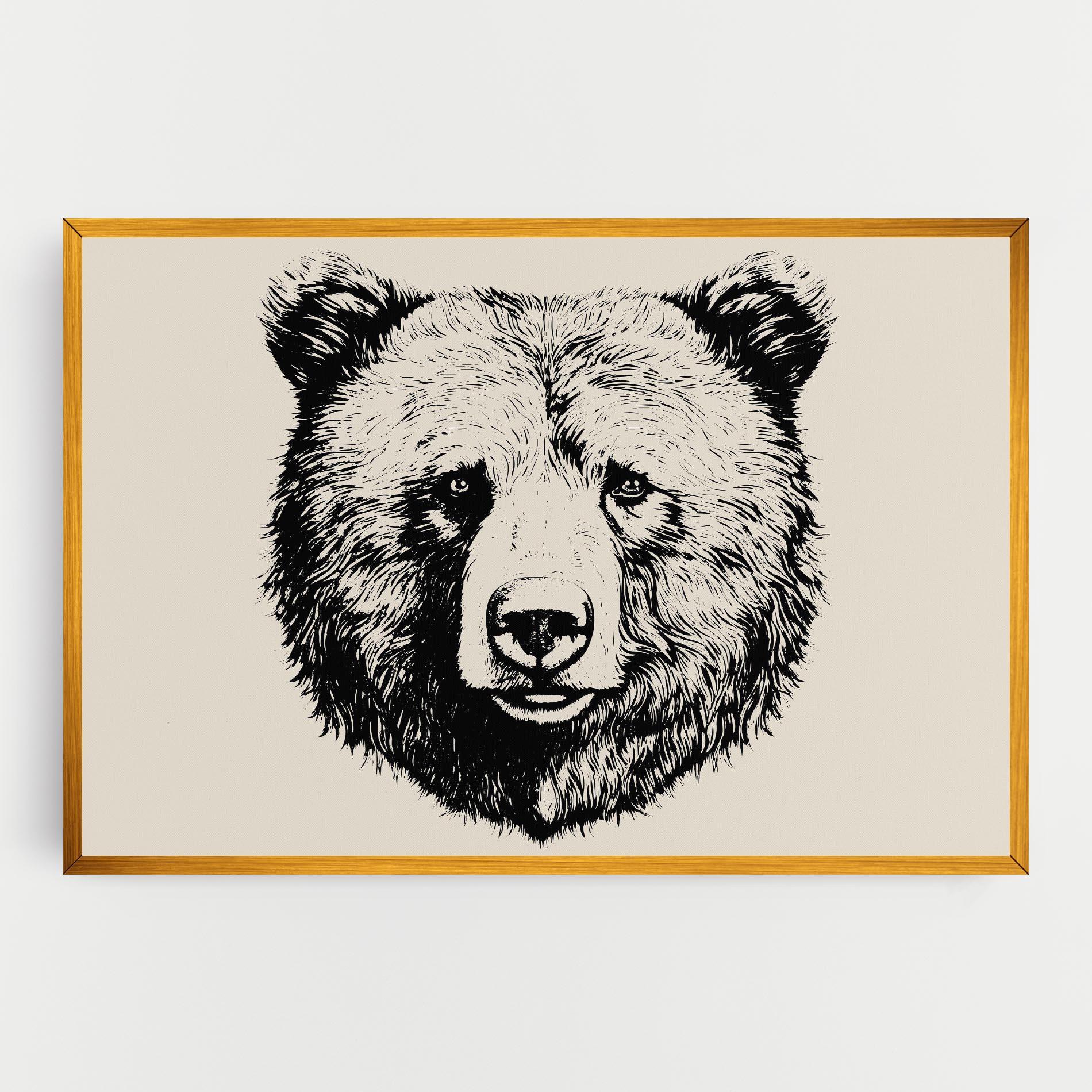 Vászonkép Cream Head Bear mockup 0