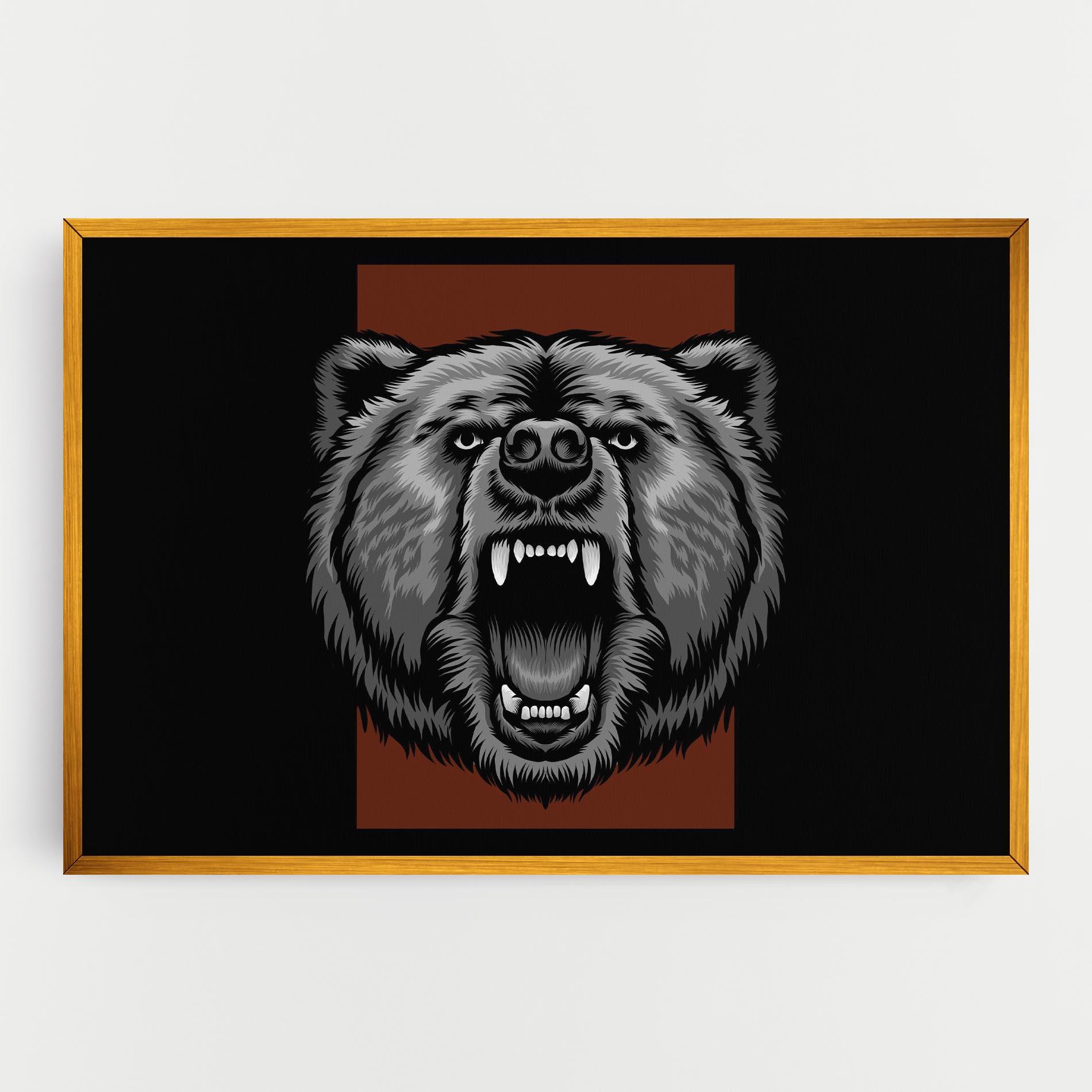 Vászonkép Grey Bear Head mockup 0