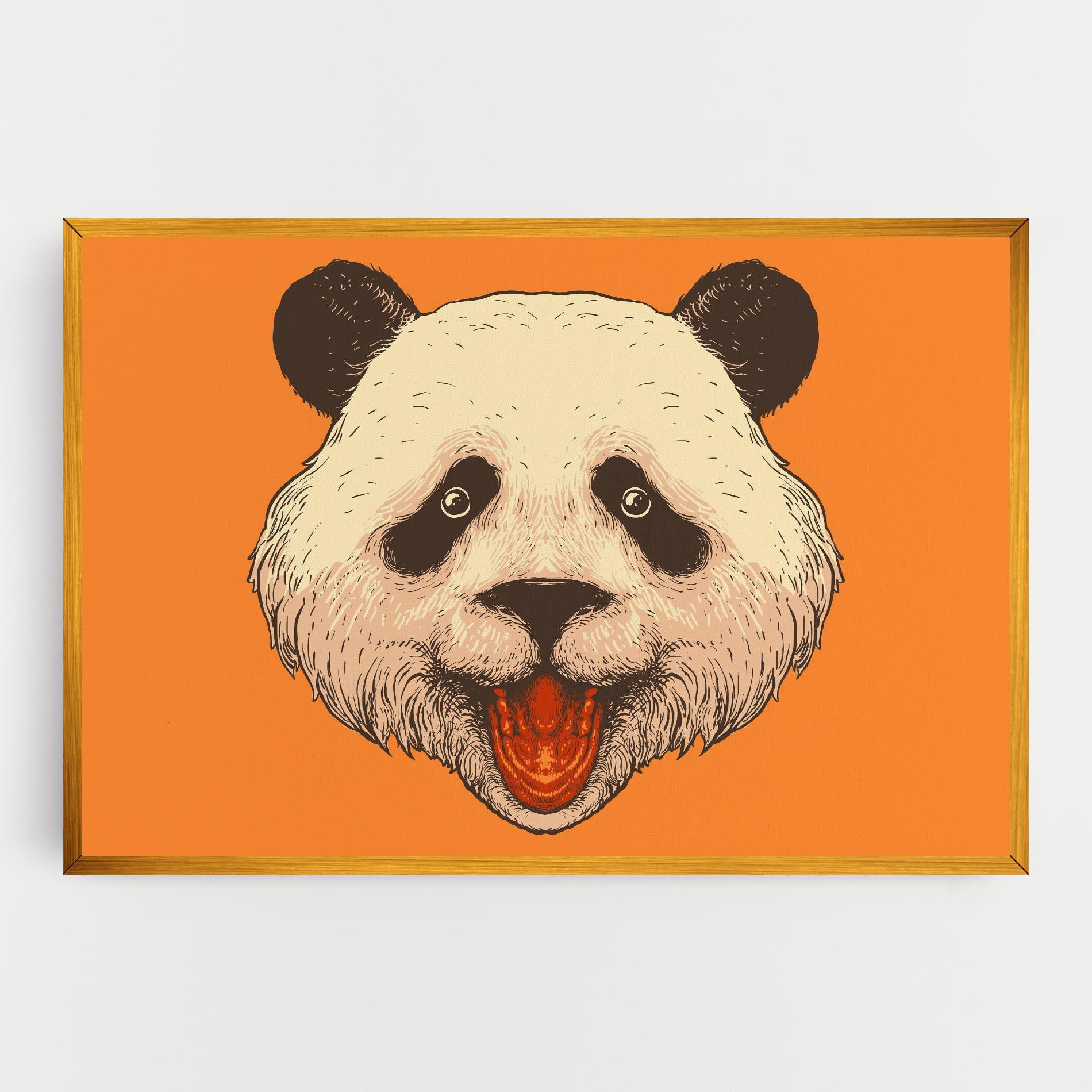 Vászonkép Panda On Orange mockup 0