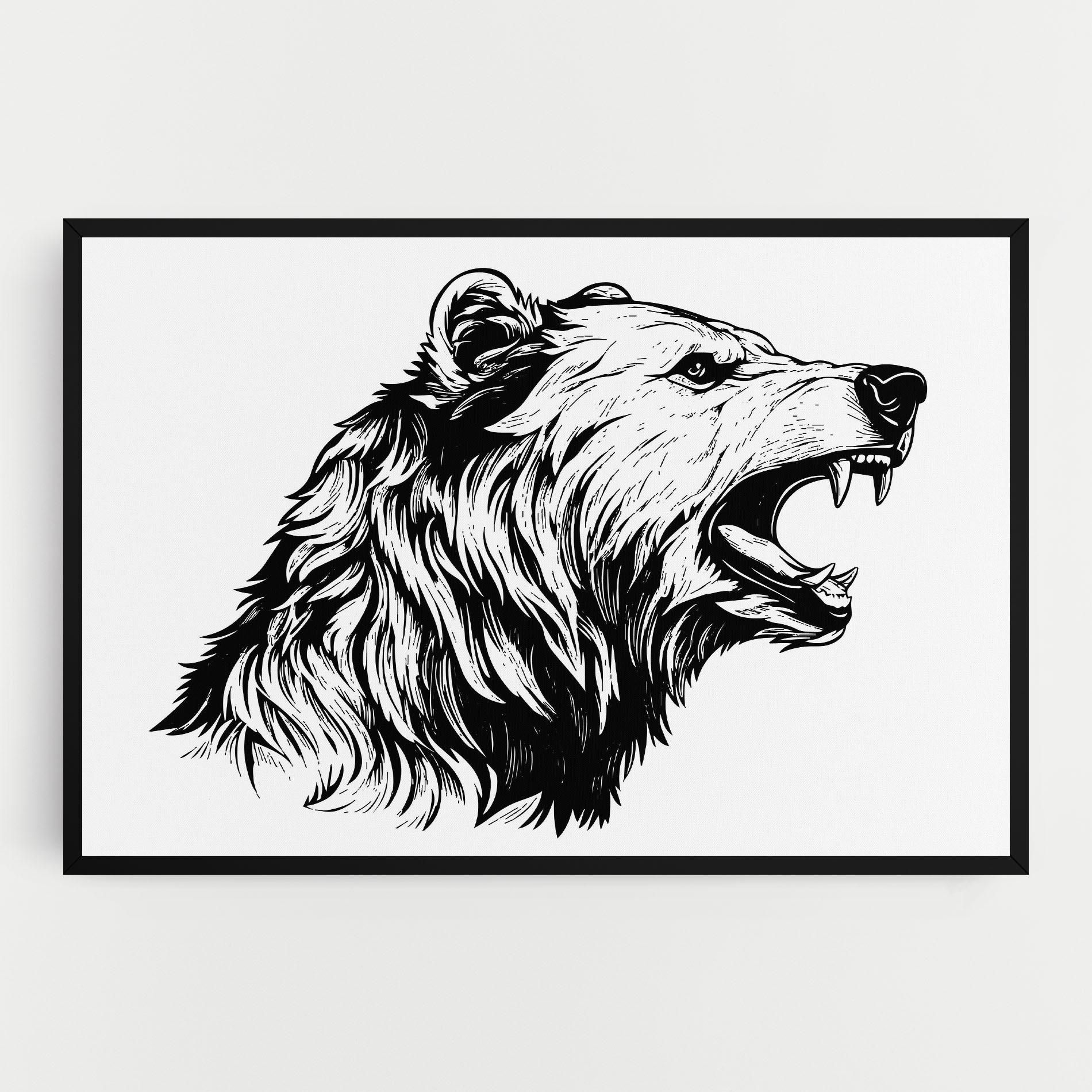 Vászonkép Angry Bear mockup 0