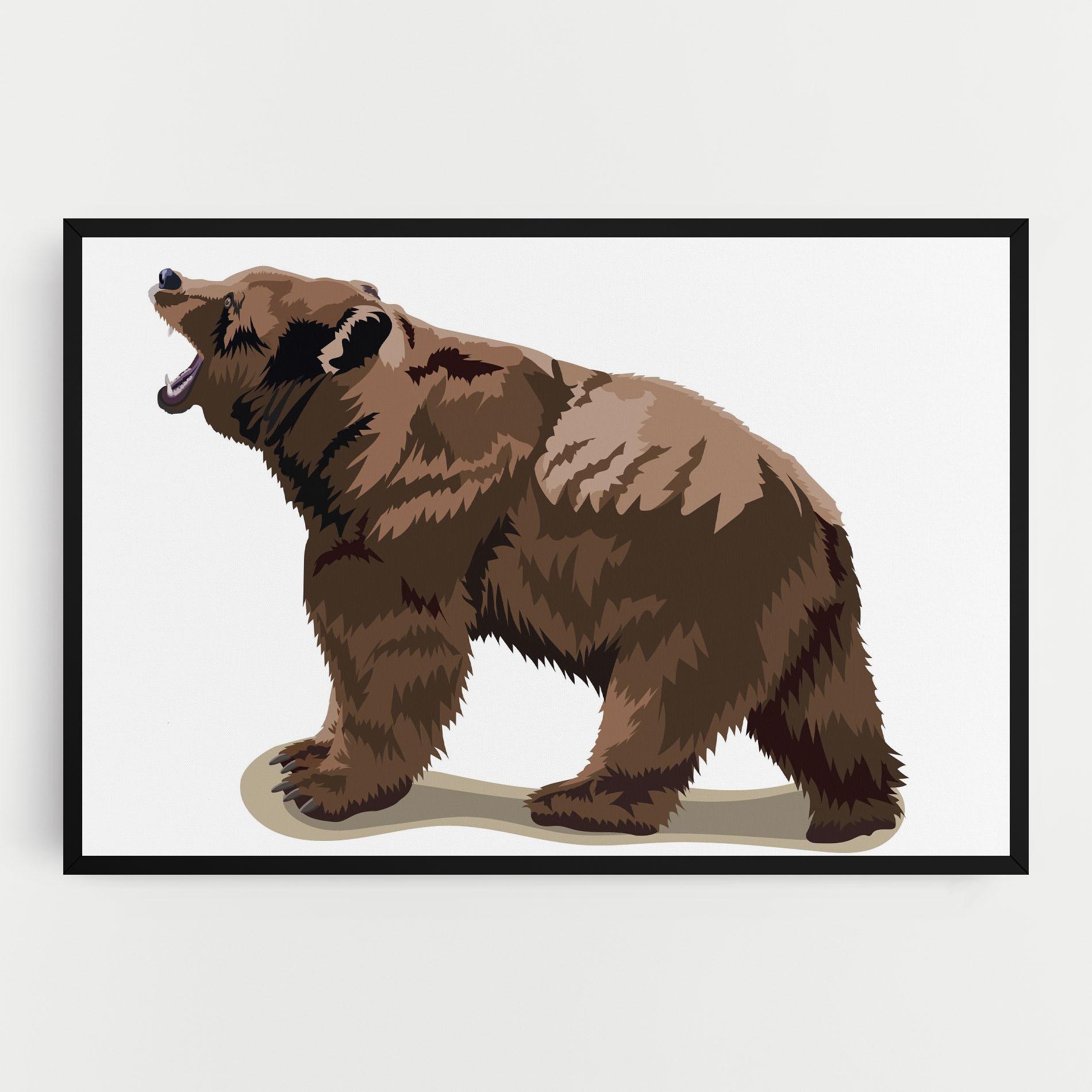 Vászonkép Angry Walking Bear mockup 0