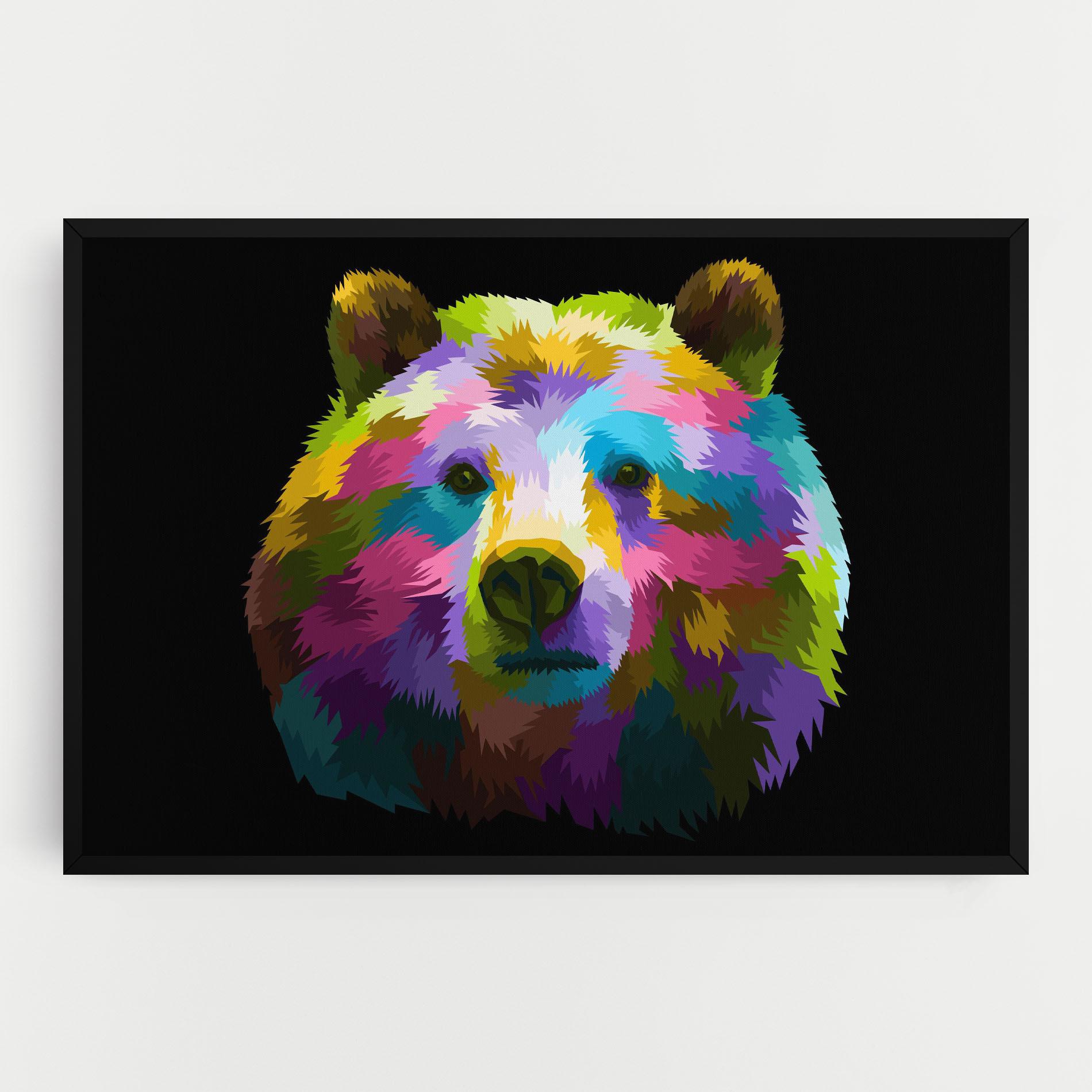 Vászonkép Colorful Bear Head mockup 0