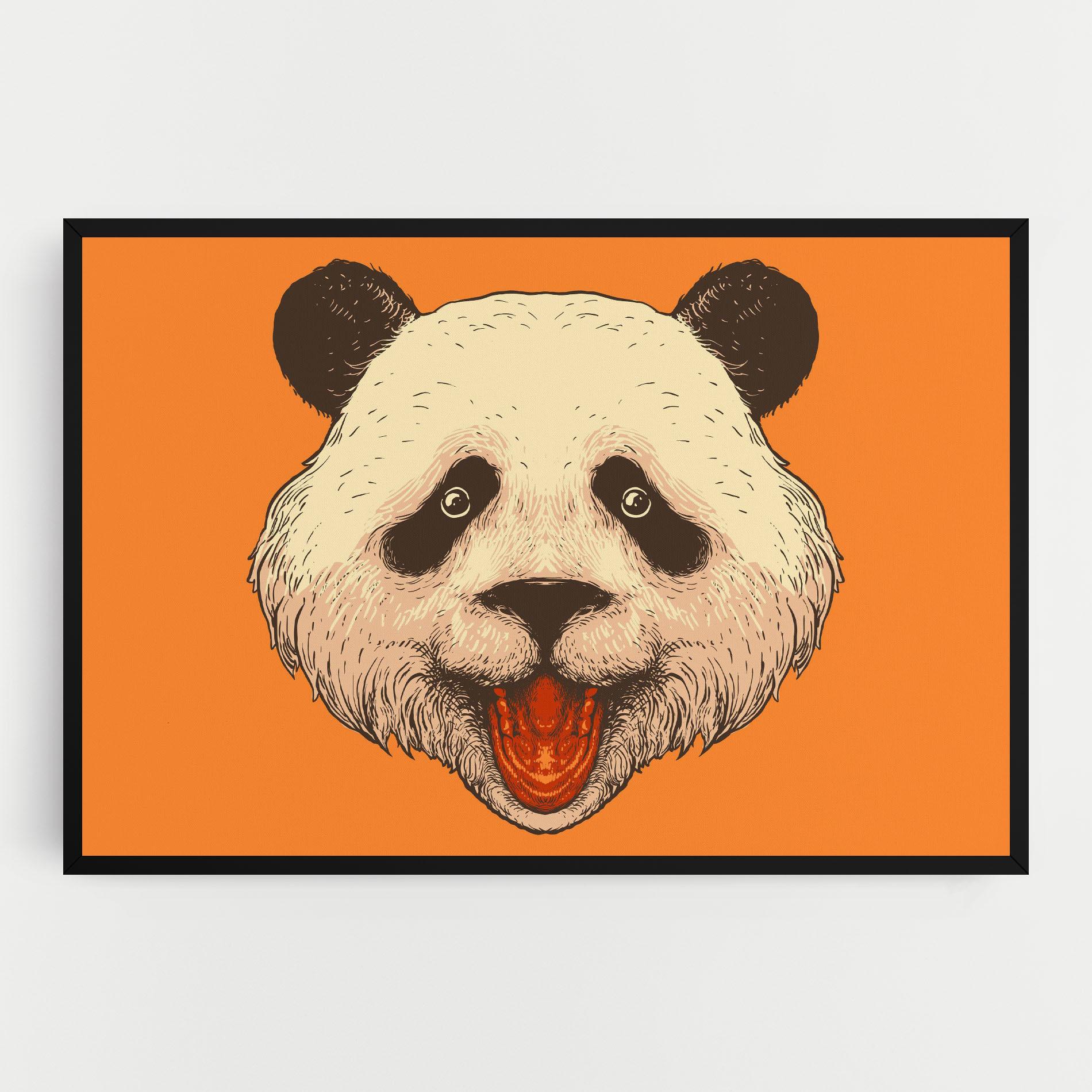 Vászonkép Panda On Orange mockup 0