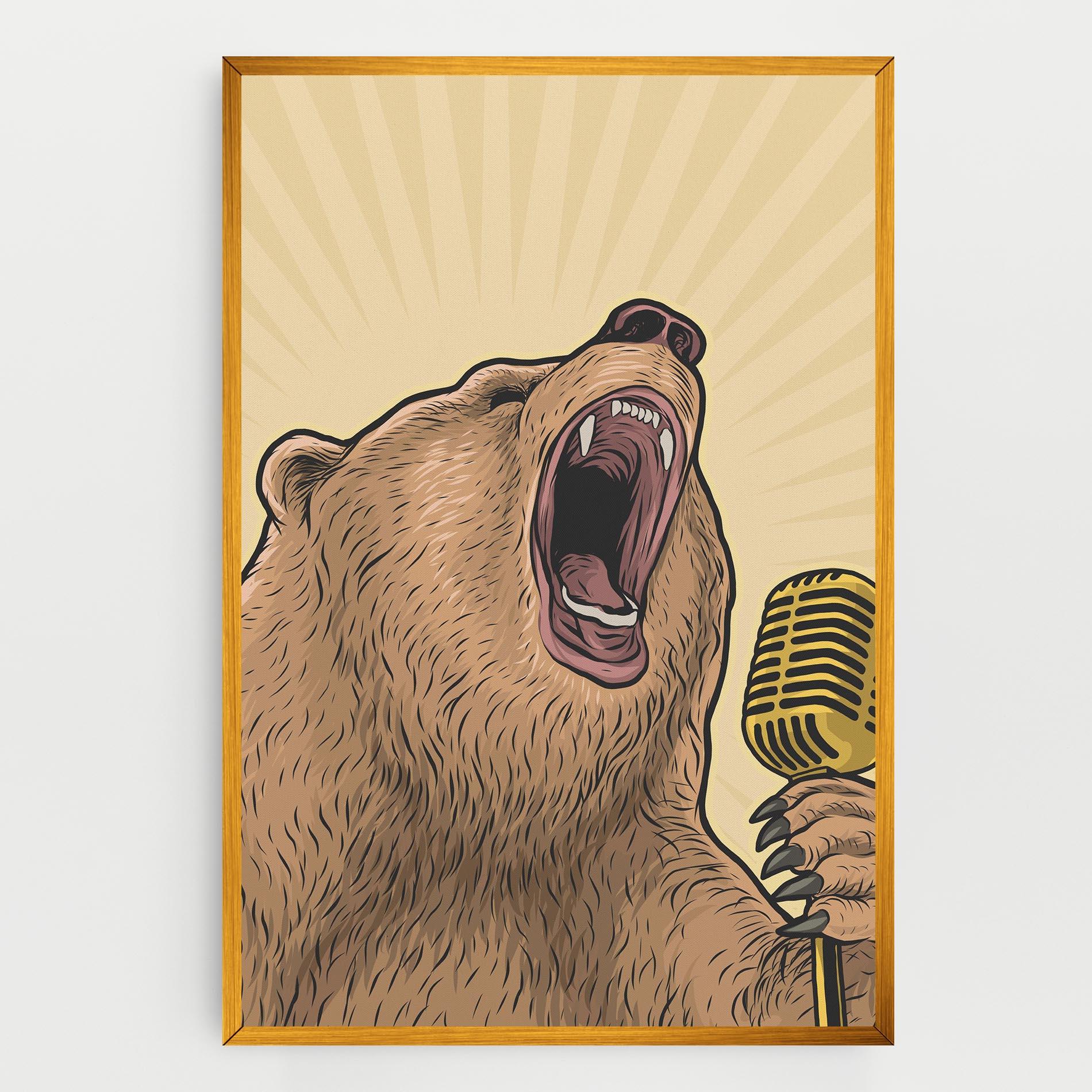 Vászonkép Bear Singing mockup 0
