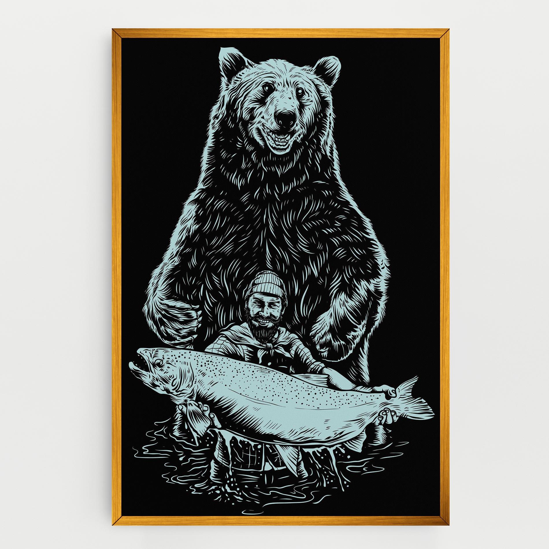 Vászonkép Fishing Bear mockup 0