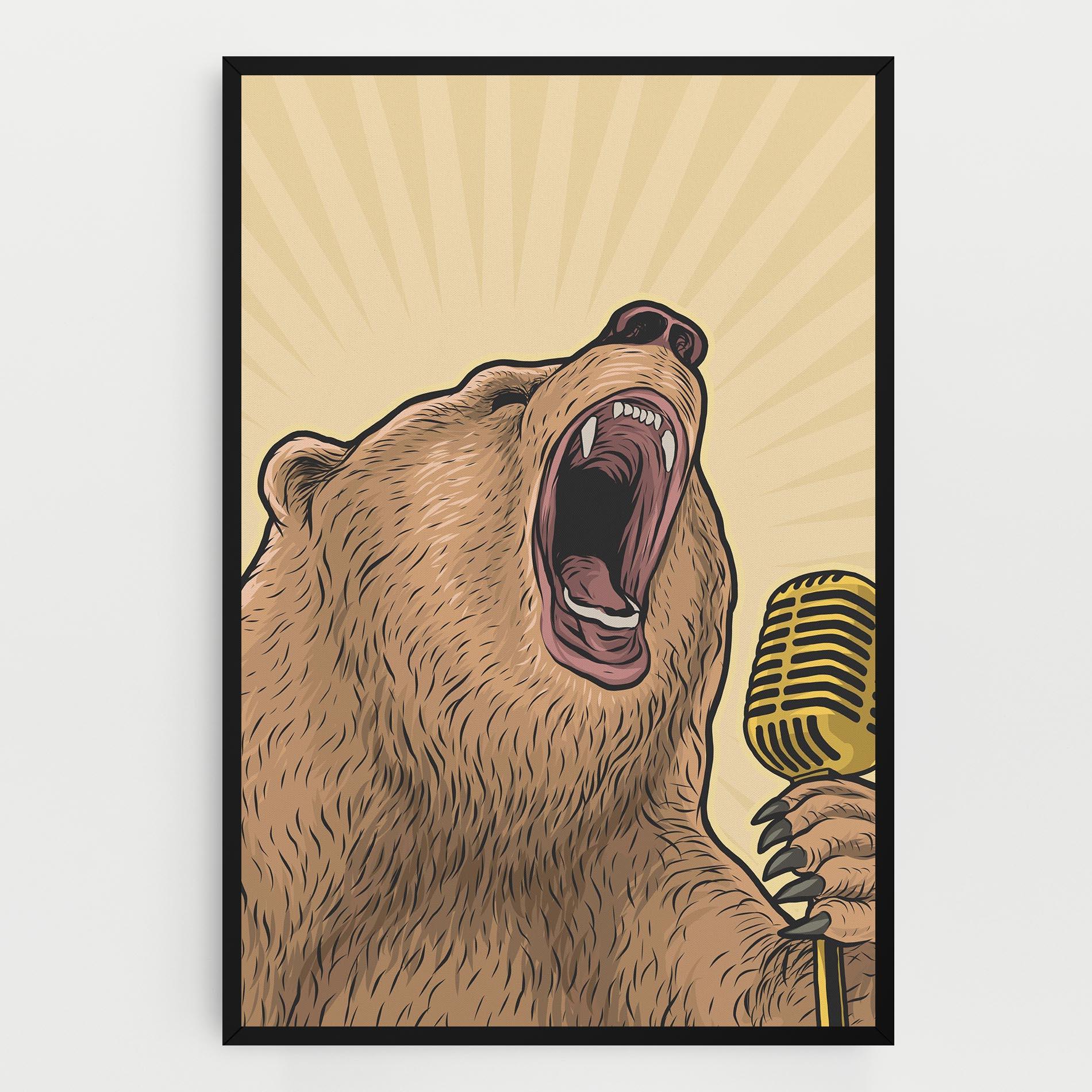 Vászonkép Bear Singing mockup 0