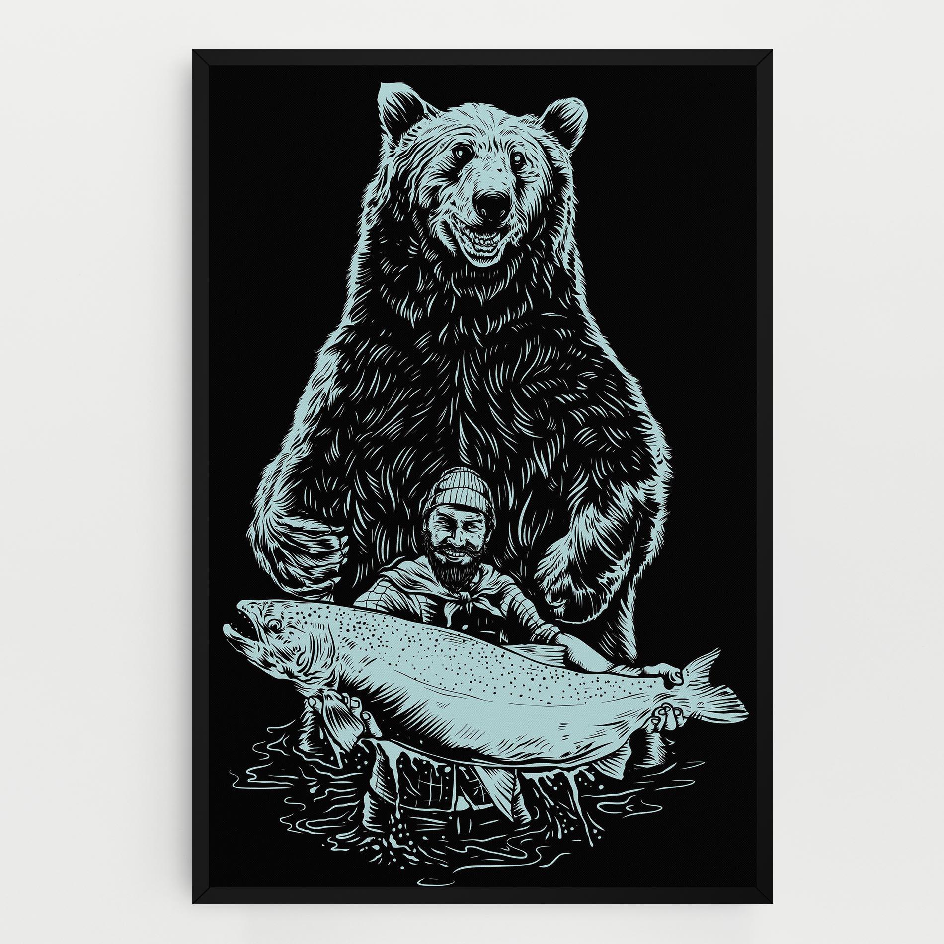 Vászonkép Fishing Bear mockup 0
