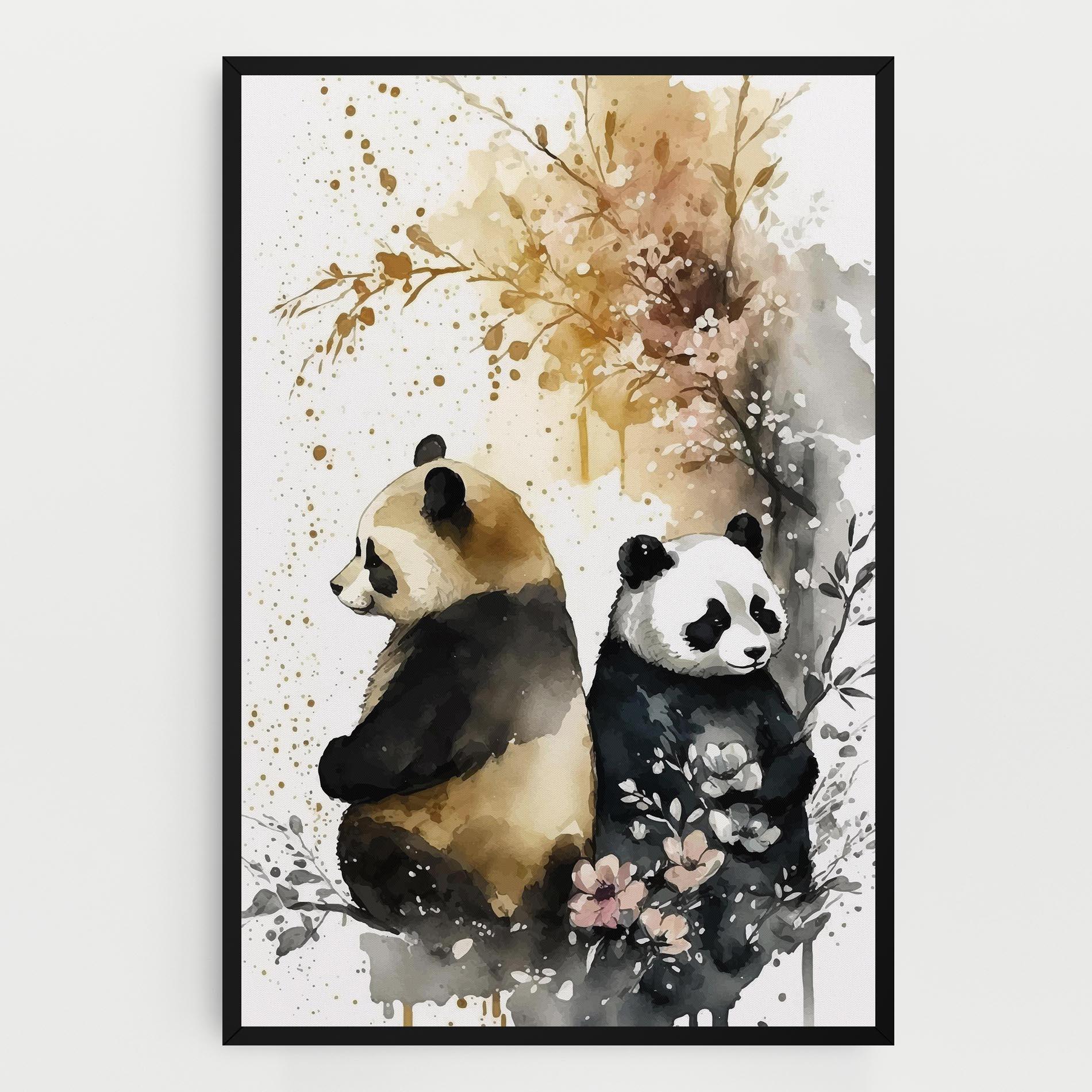 Vászonkép Gold Panda Art mockup 0