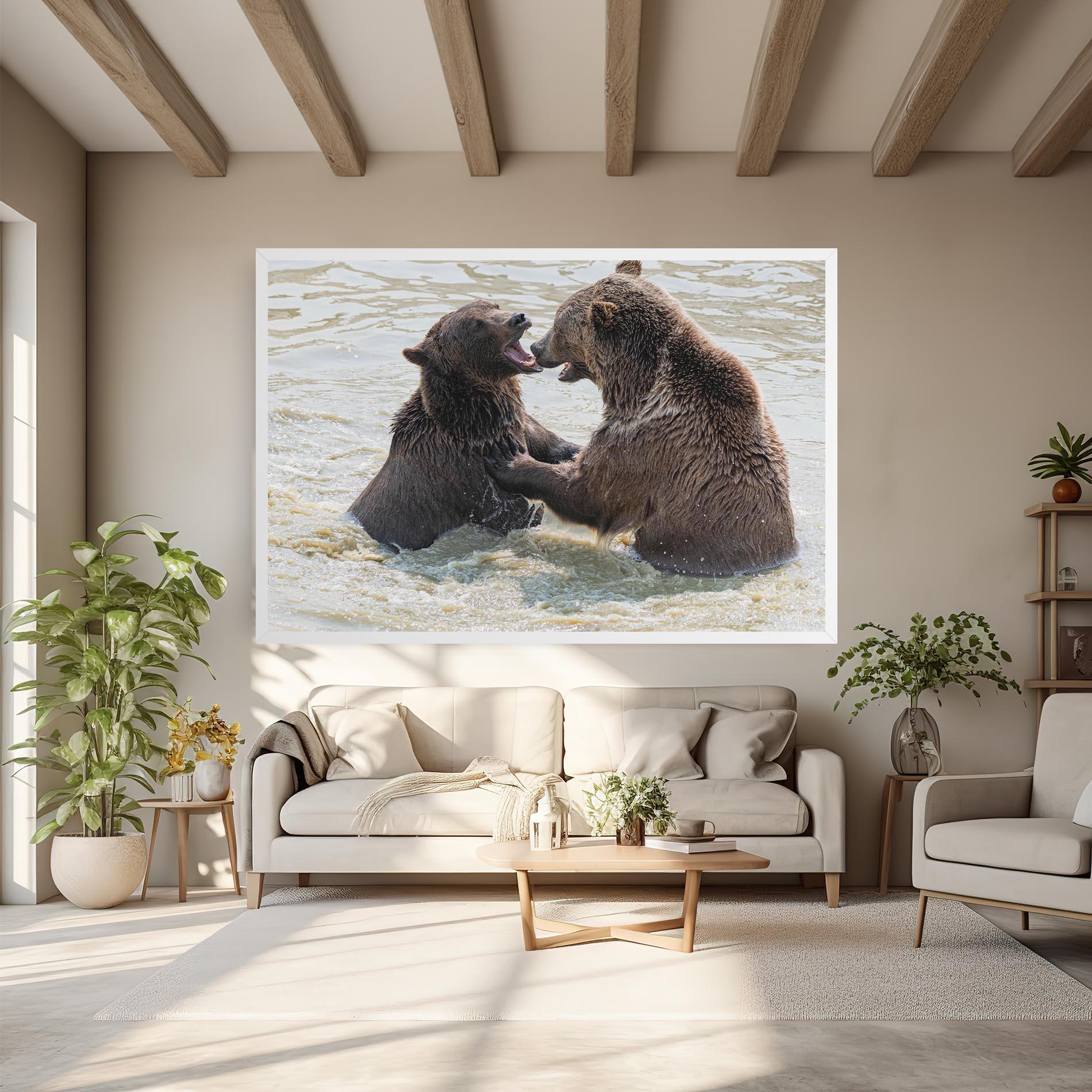 Vászonkép Bears Fighting mockup 6