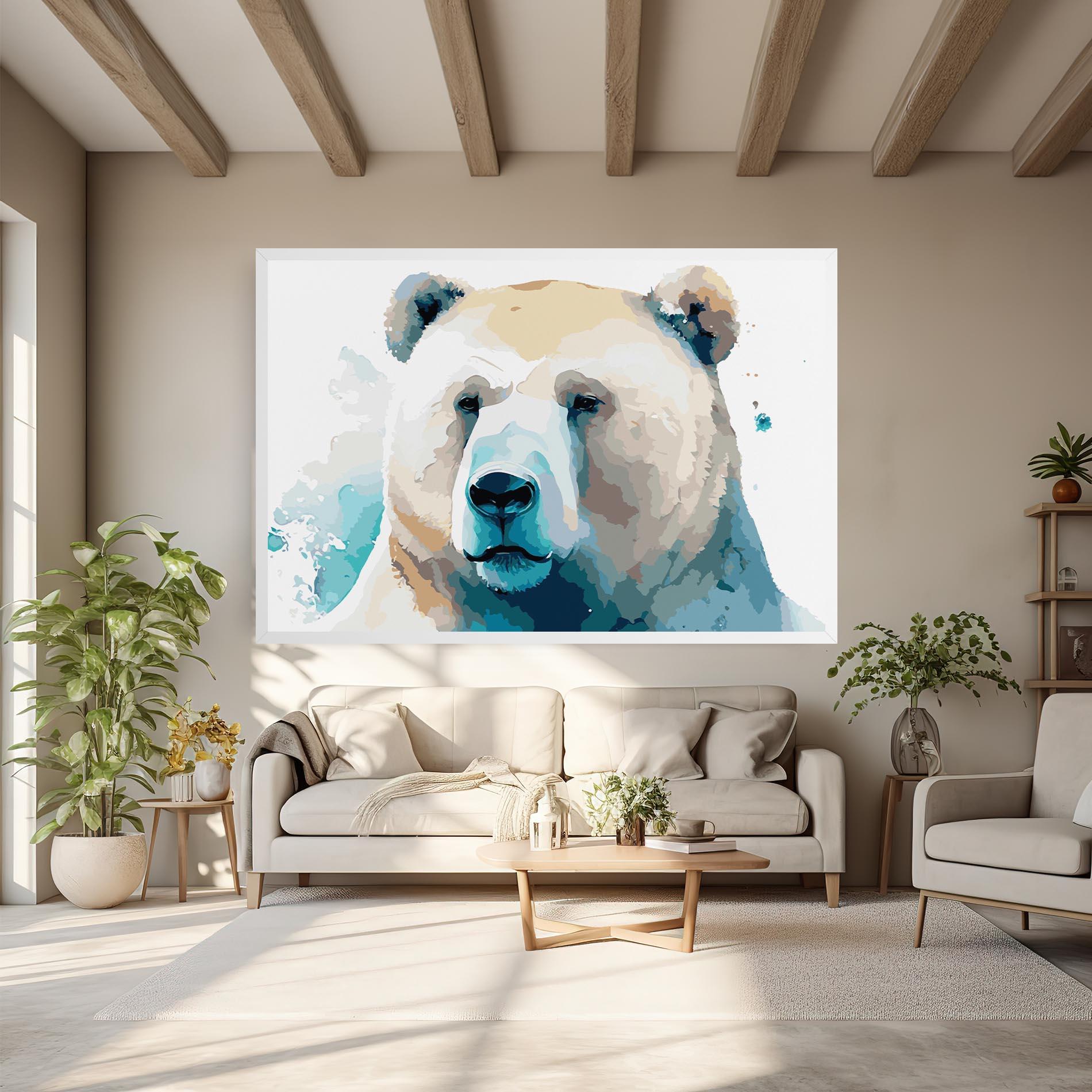 Vászonkép Big Watercolor Bear mockup 6