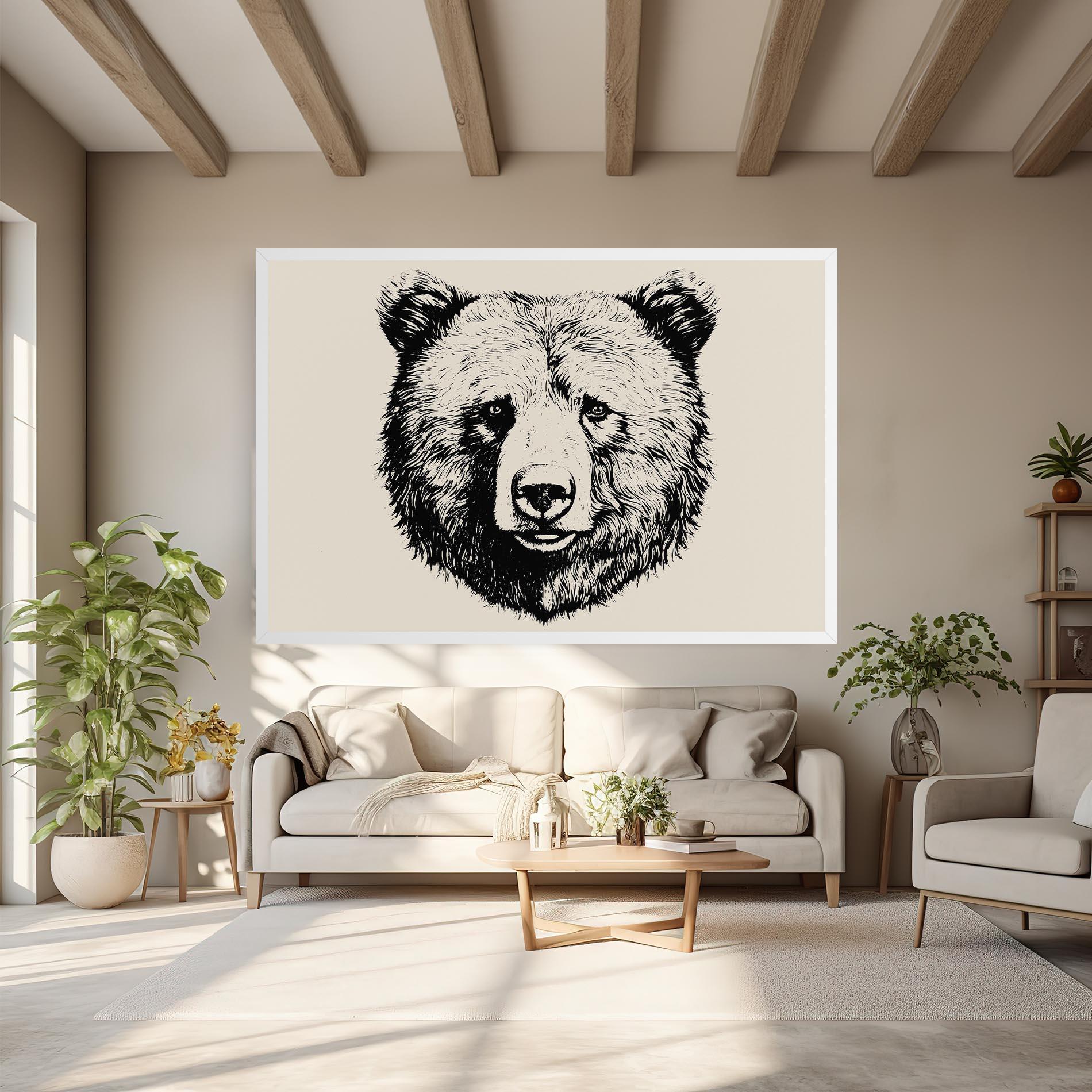 Vászonkép Cream Head Bear mockup 6