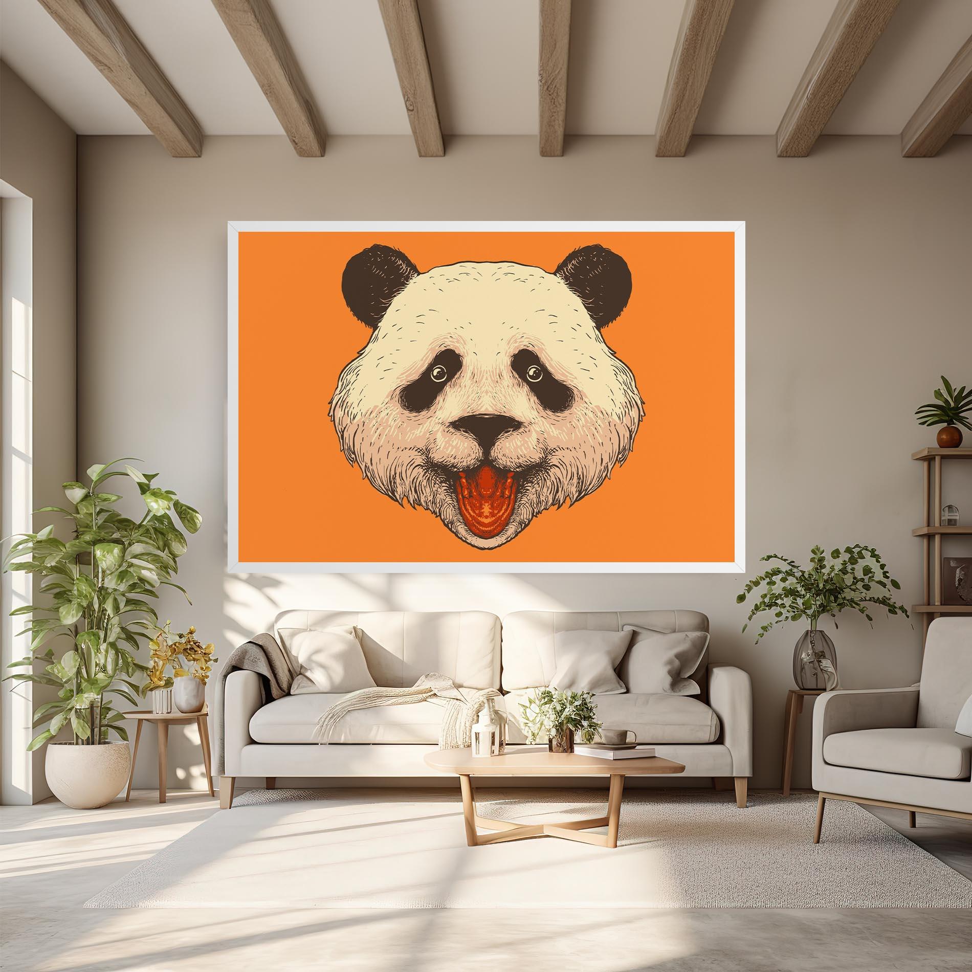 Vászonkép Panda On Orange mockup 6