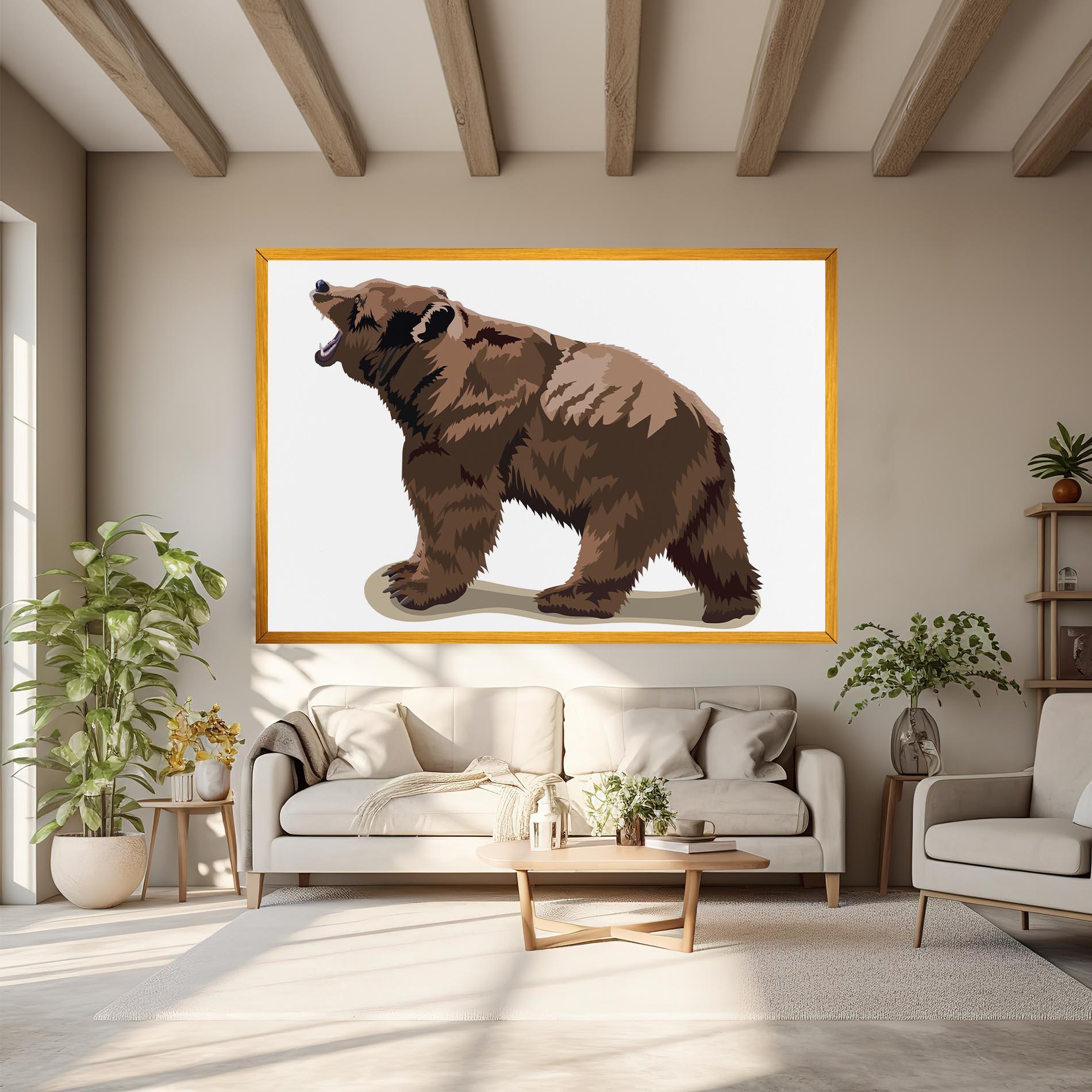 Vászonkép Angry Walking Bear mockup 6