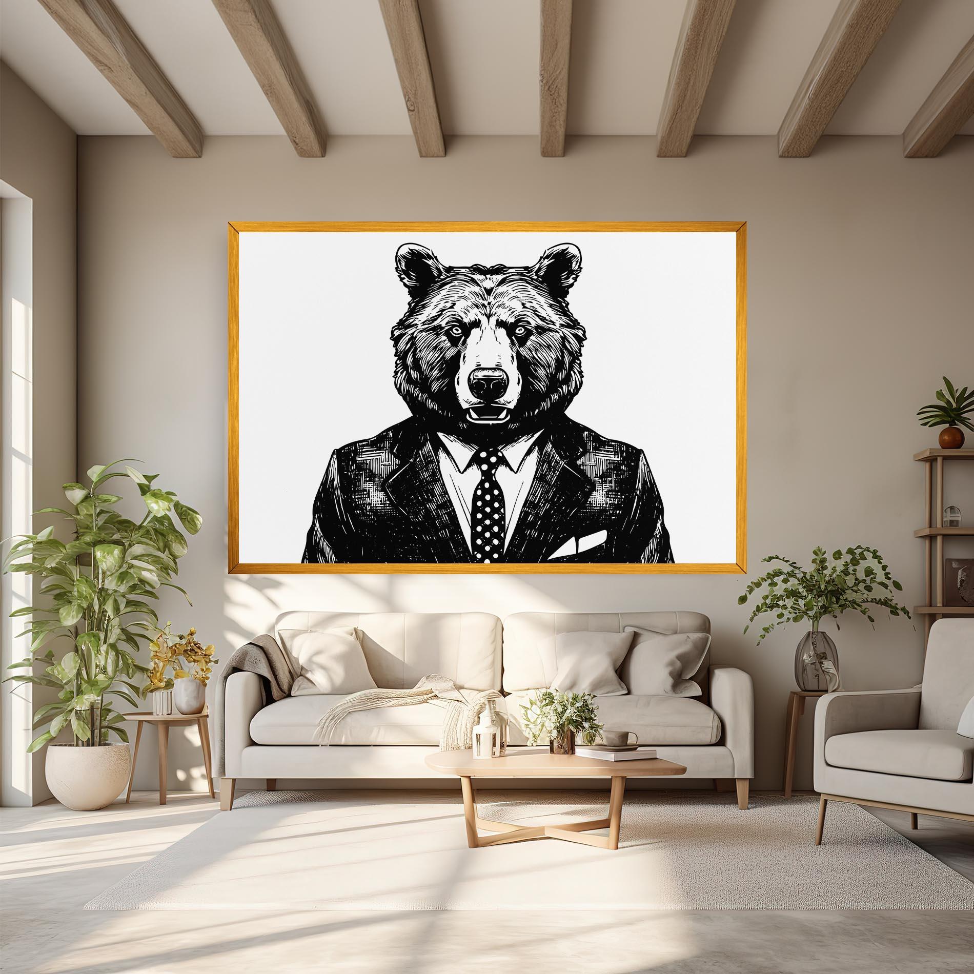 Vászonkép Bear In Suit mockup 6