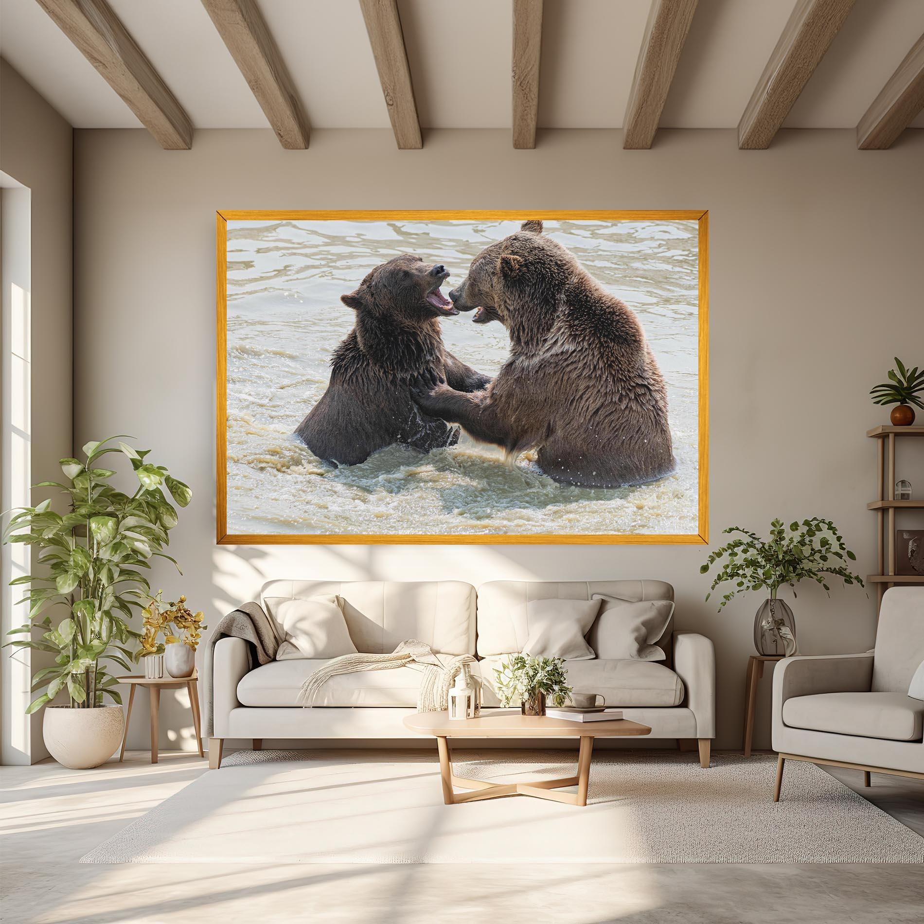 Vászonkép Bears Fighting mockup 6