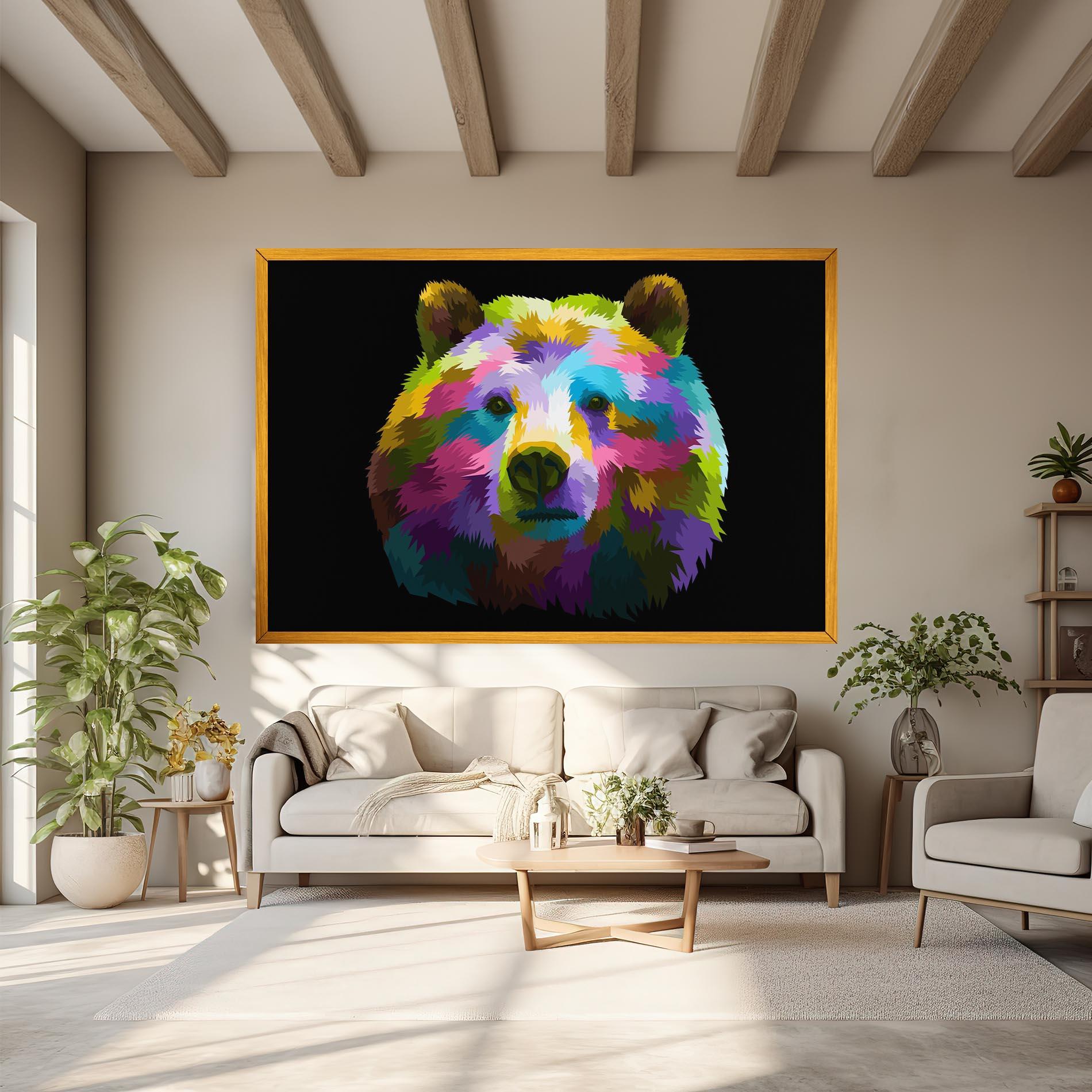 Vászonkép Colorful Bear Head mockup 6