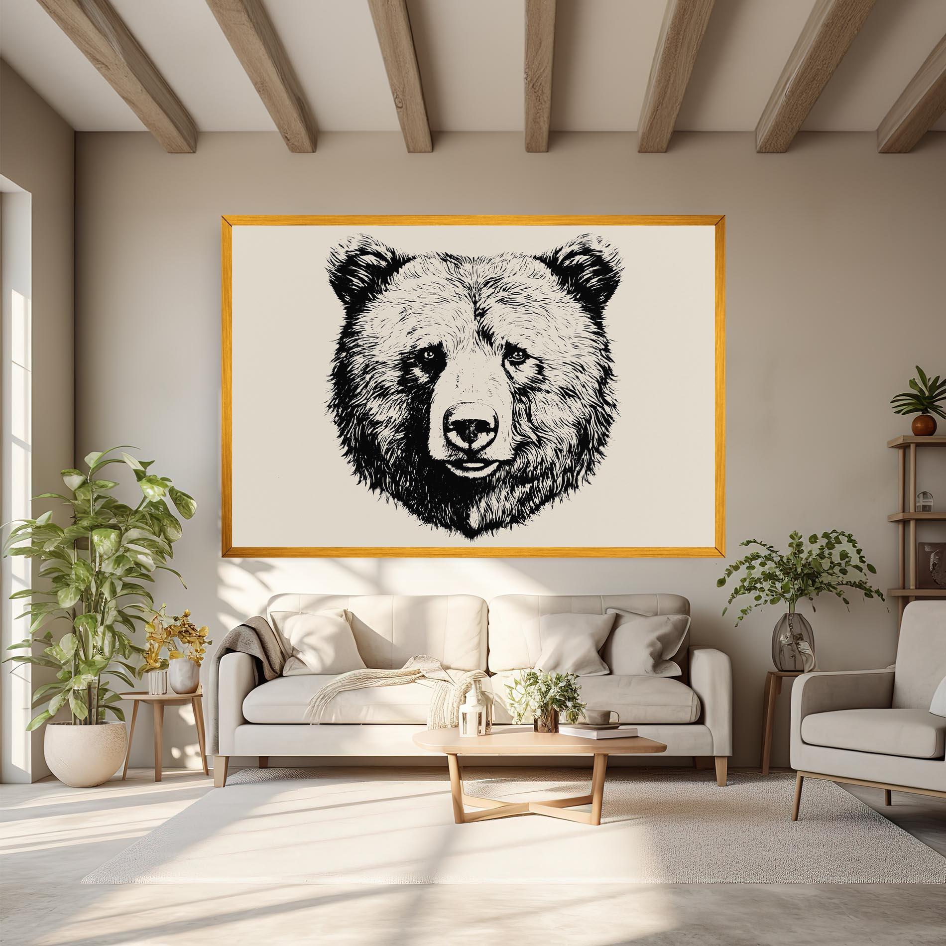 Vászonkép Cream Head Bear mockup 6