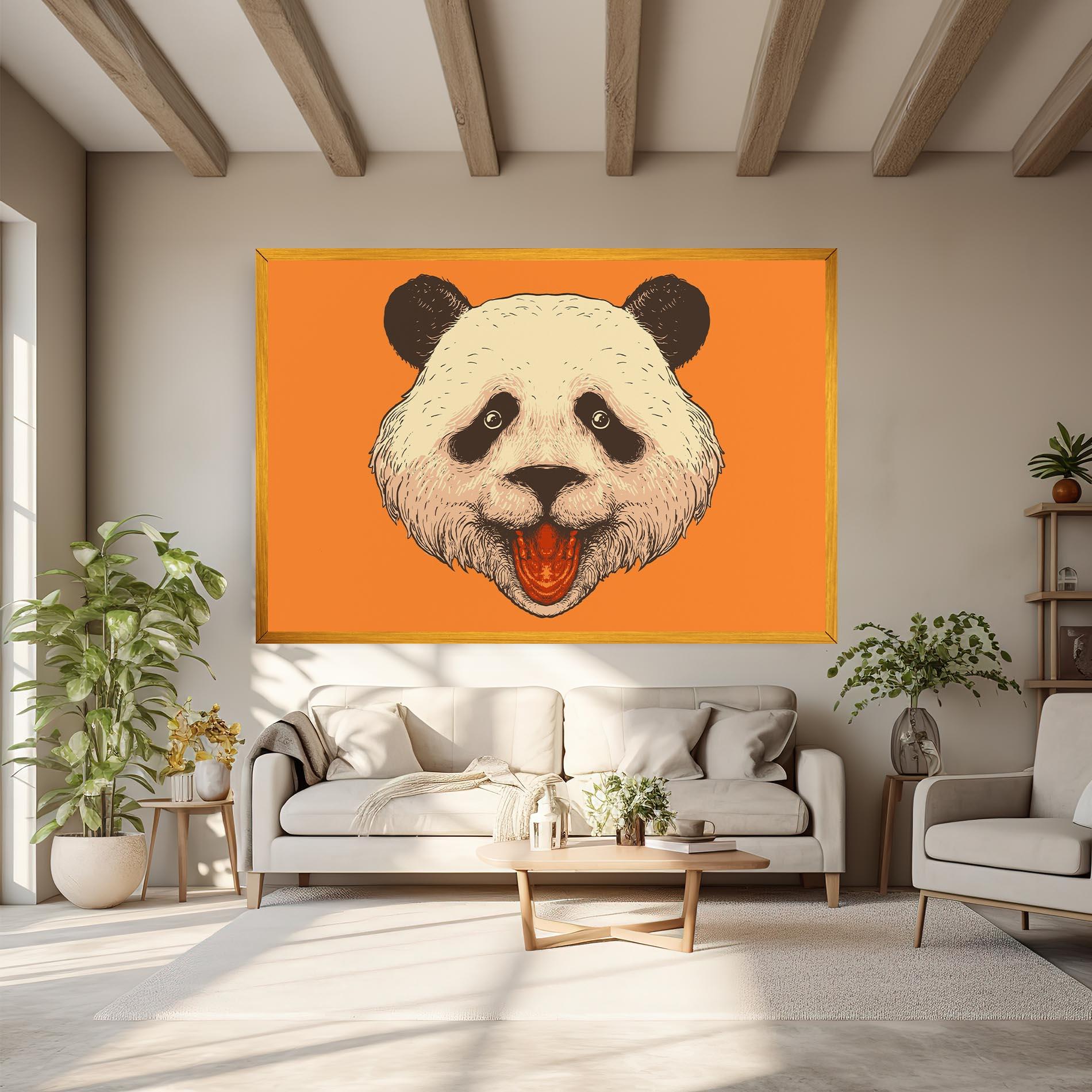 Vászonkép Panda On Orange mockup 6