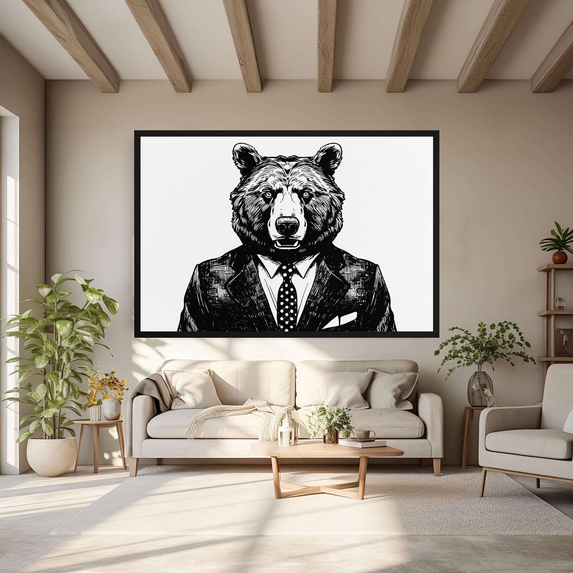 Vászonkép Bear In Suit mockup 6