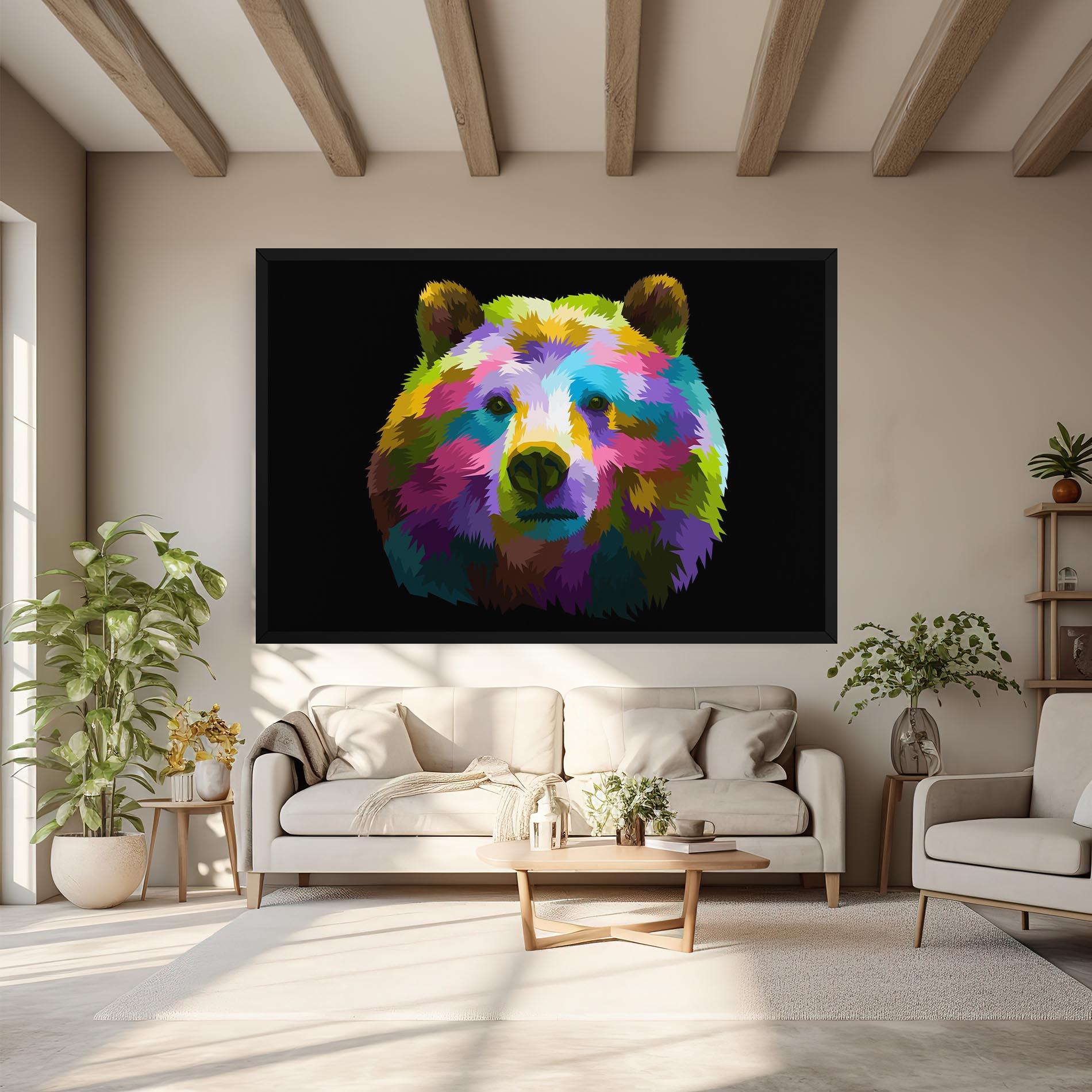 Vászonkép Colorful Bear Head mockup 6