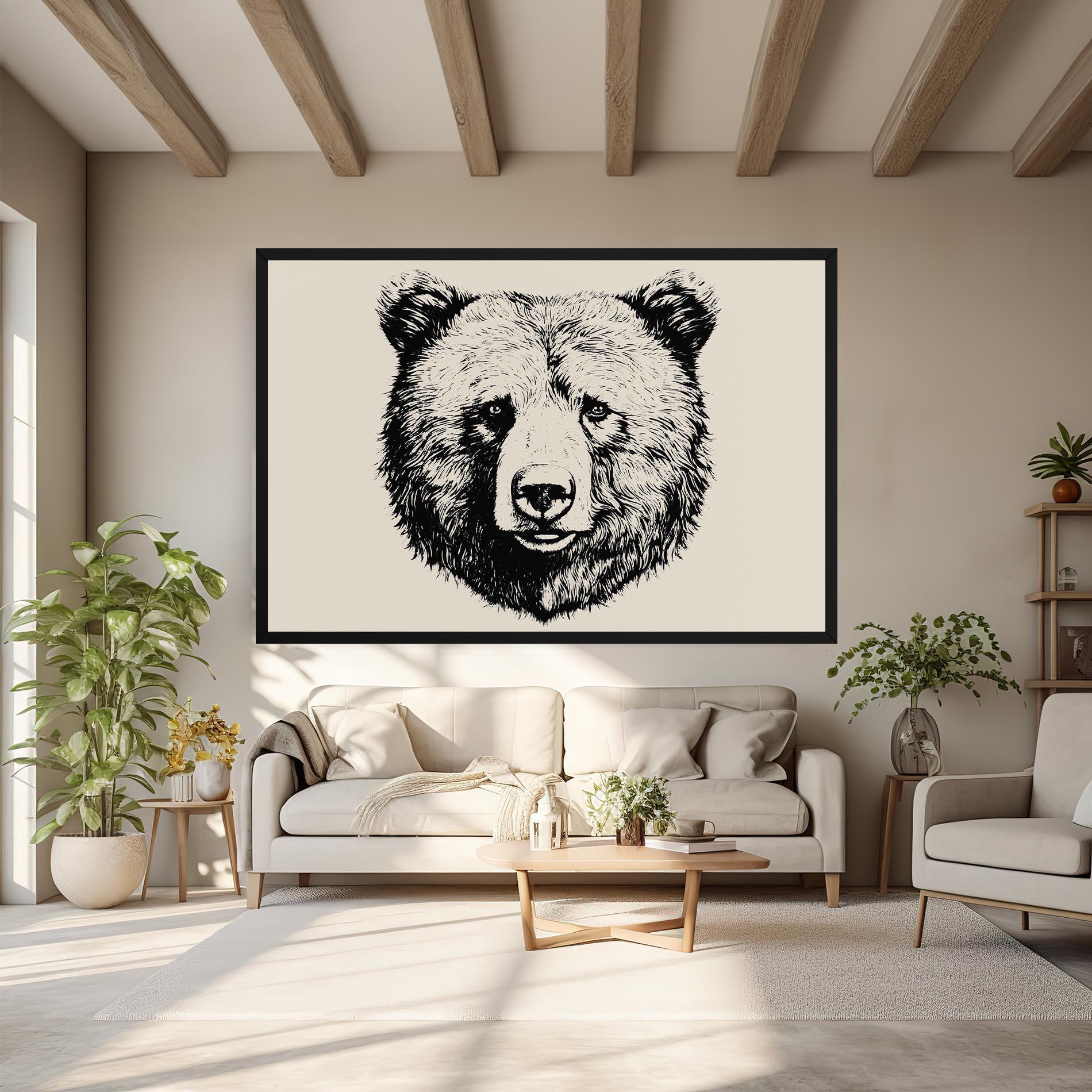 Vászonkép Cream Head Bear mockup 6
