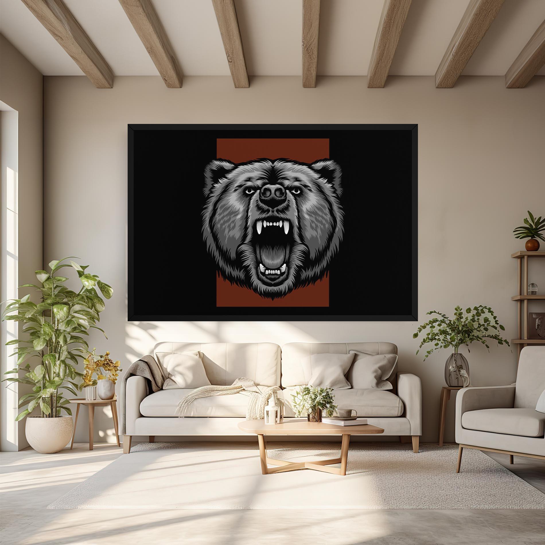 Vászonkép Grey Bear Head mockup 6