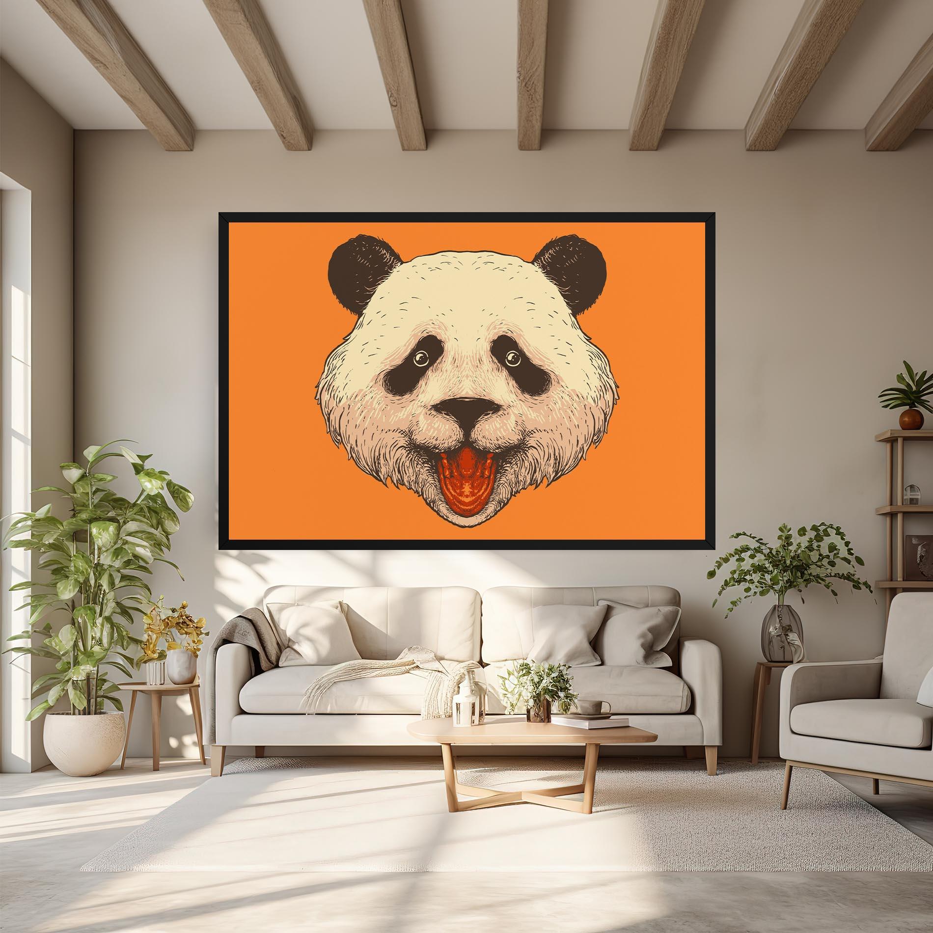 Vászonkép Panda On Orange mockup 6