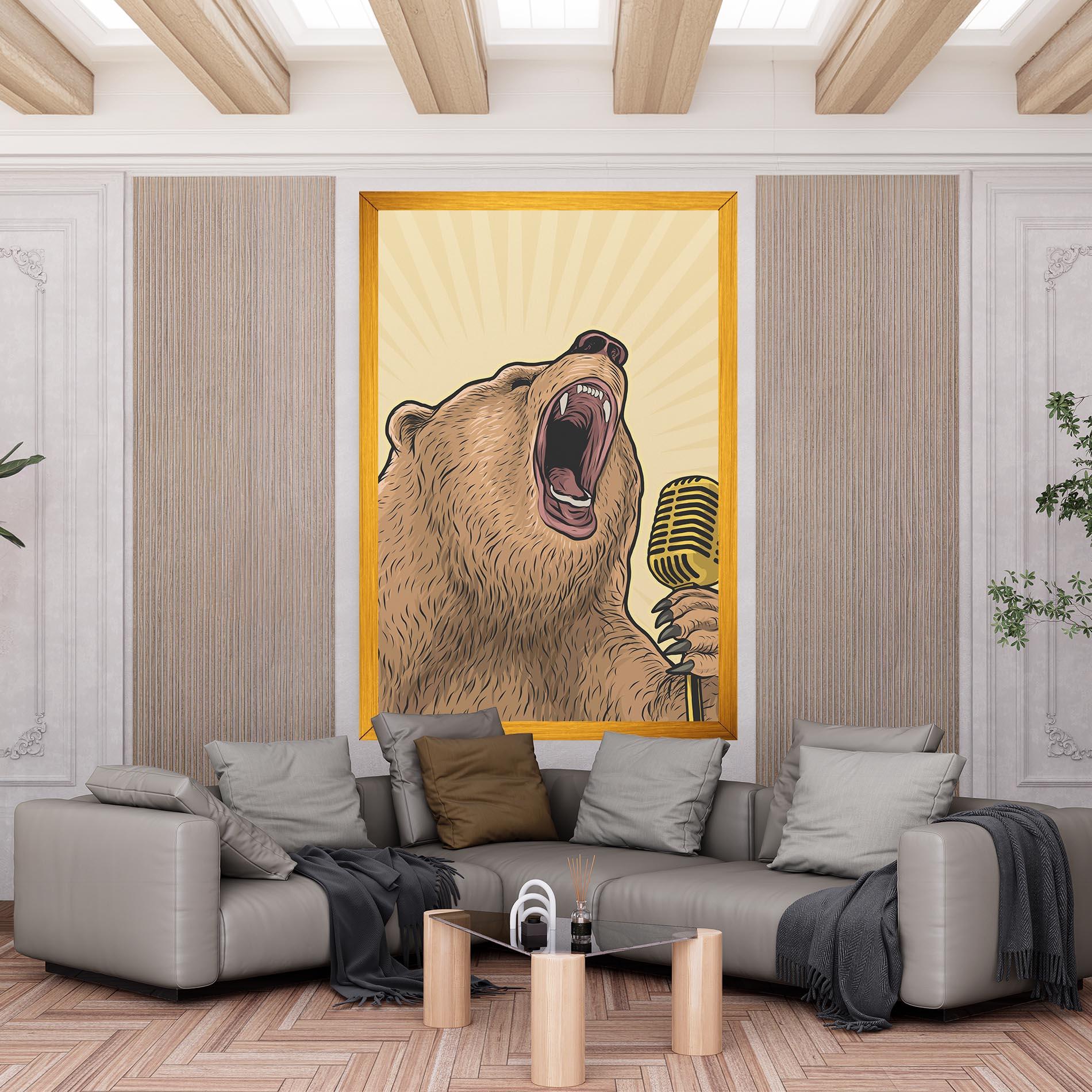 Vászonkép Bear Singing mockup 6
