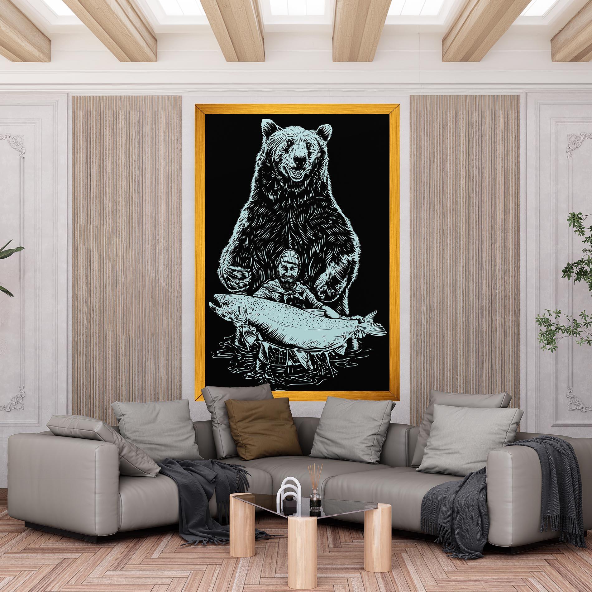 Vászonkép Fishing Bear mockup 6