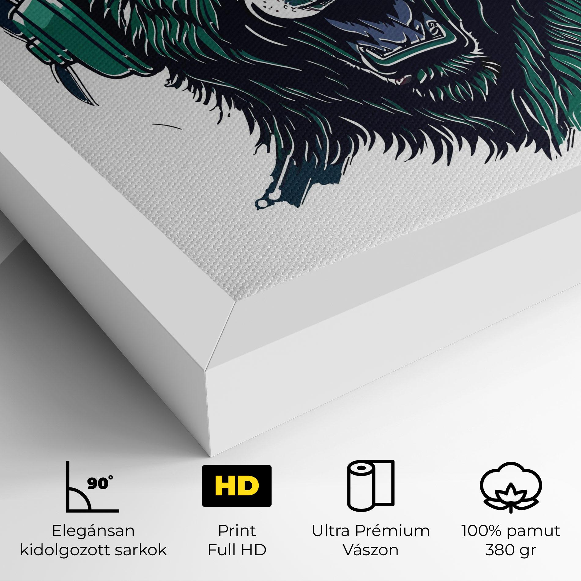 Vászonkép Green Music Bear mockup 4