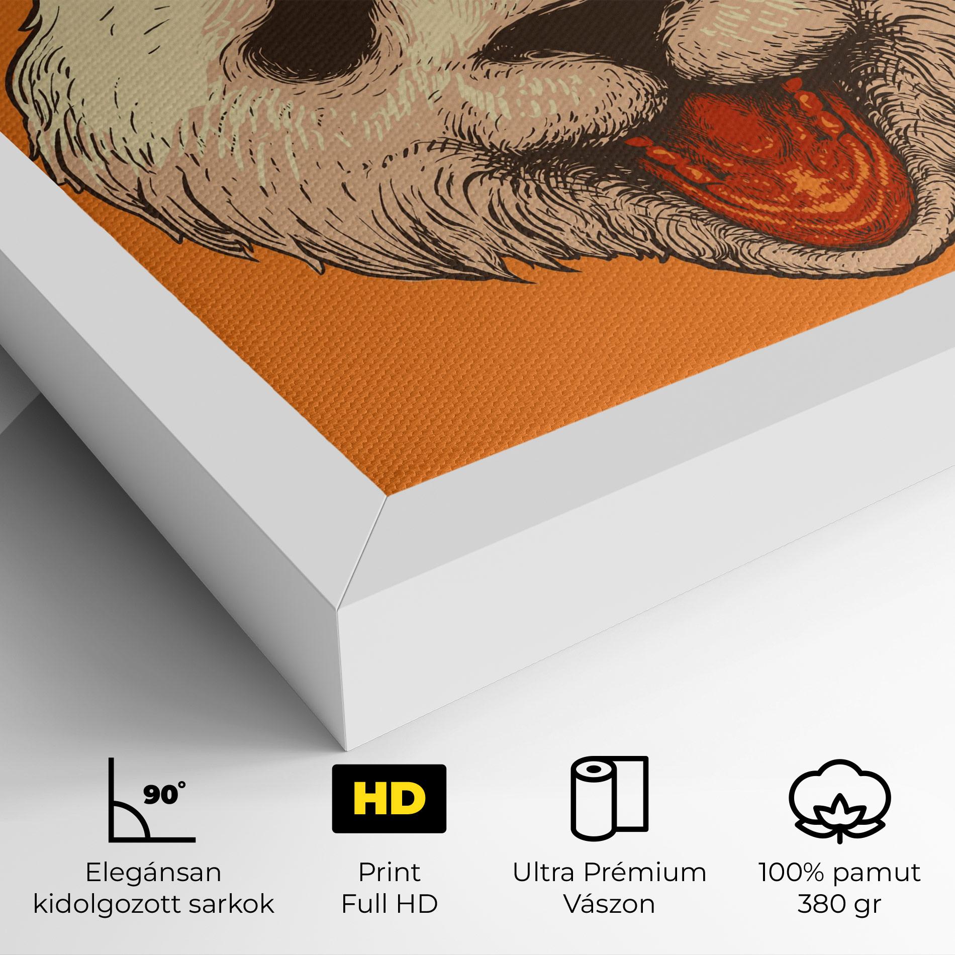 Vászonkép Panda On Orange mockup 4