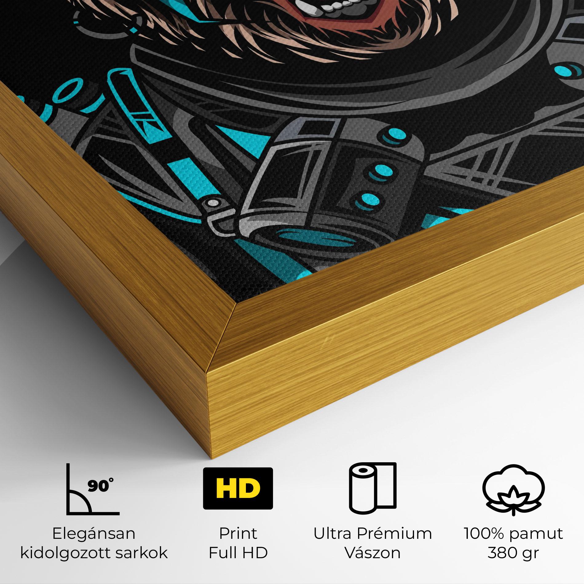 Vászonkép Black Cyborg Bear mockup 4