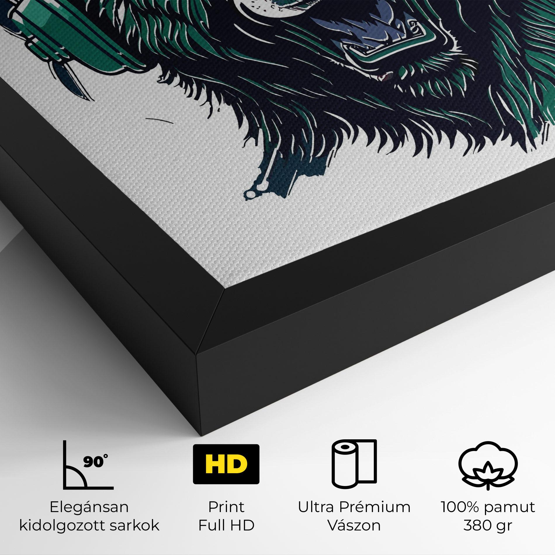 Vászonkép Green Music Bear mockup 4
