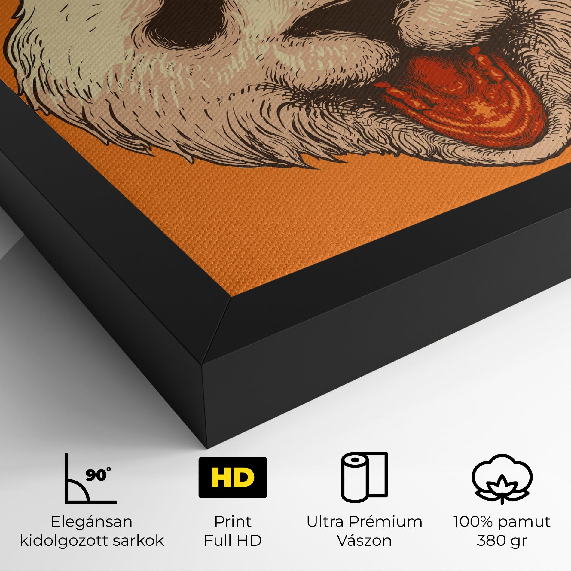 Vászonkép Panda On Orange mockup 4