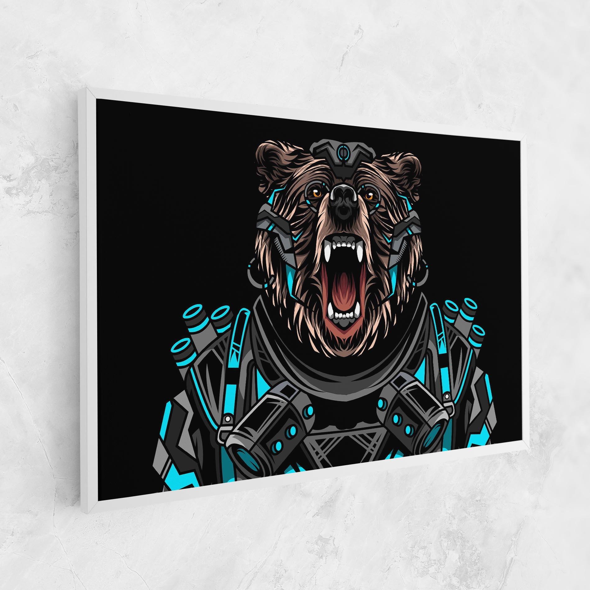 Vászonkép Black Cyborg Bear mockup 1