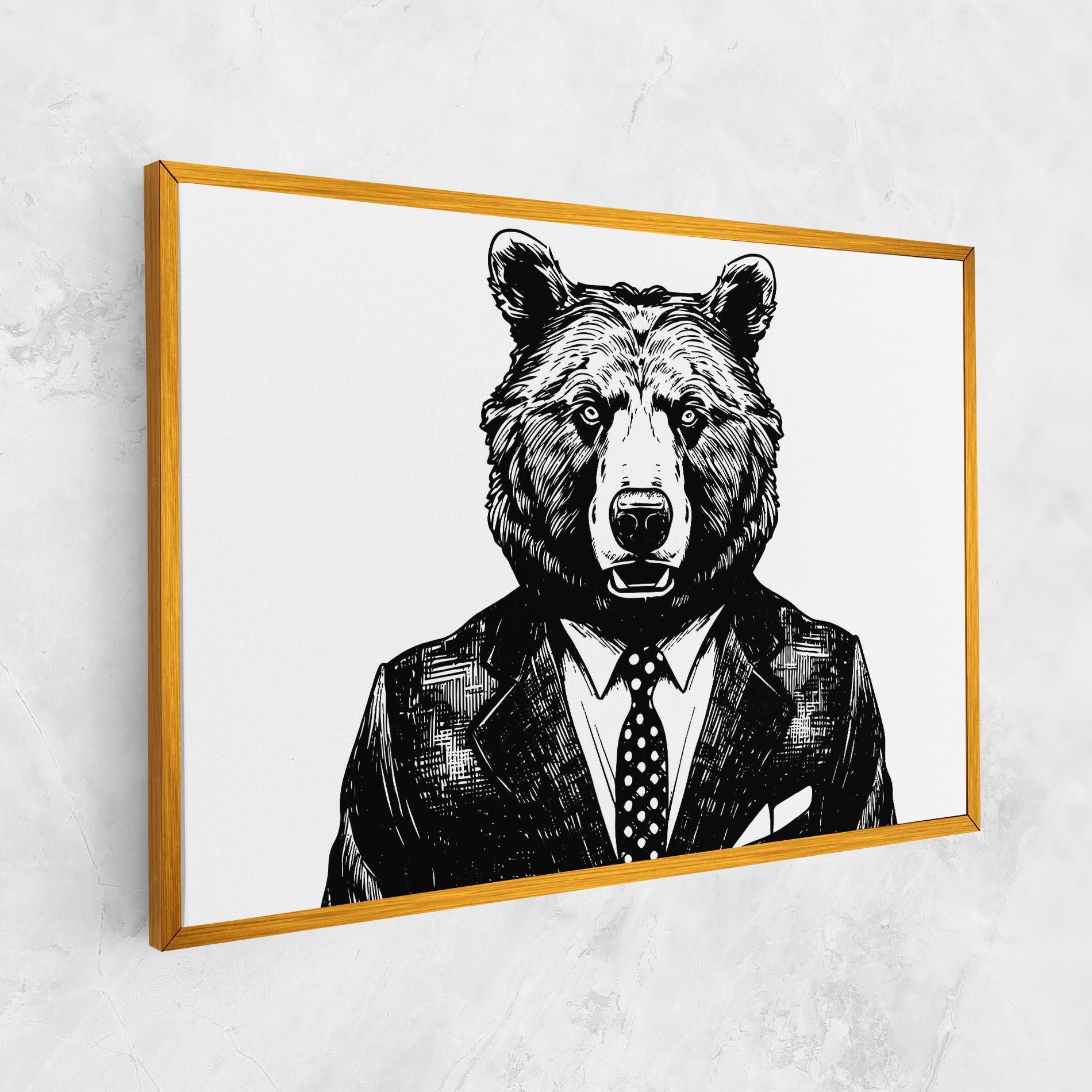 Vászonkép Bear In Suit mockup 1