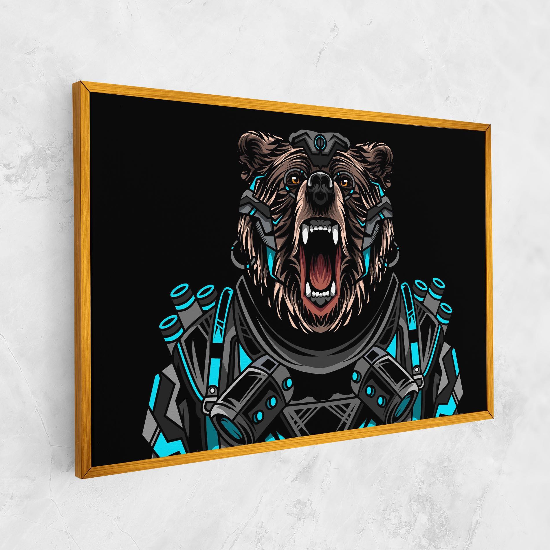 Vászonkép Black Cyborg Bear mockup 1