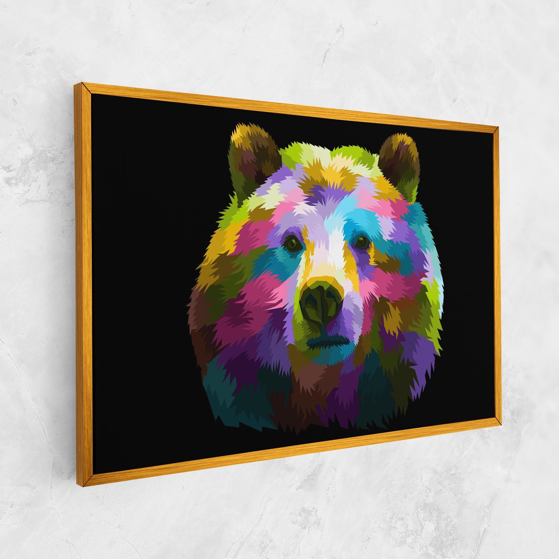 Vászonkép Colorful Bear Head mockup 1