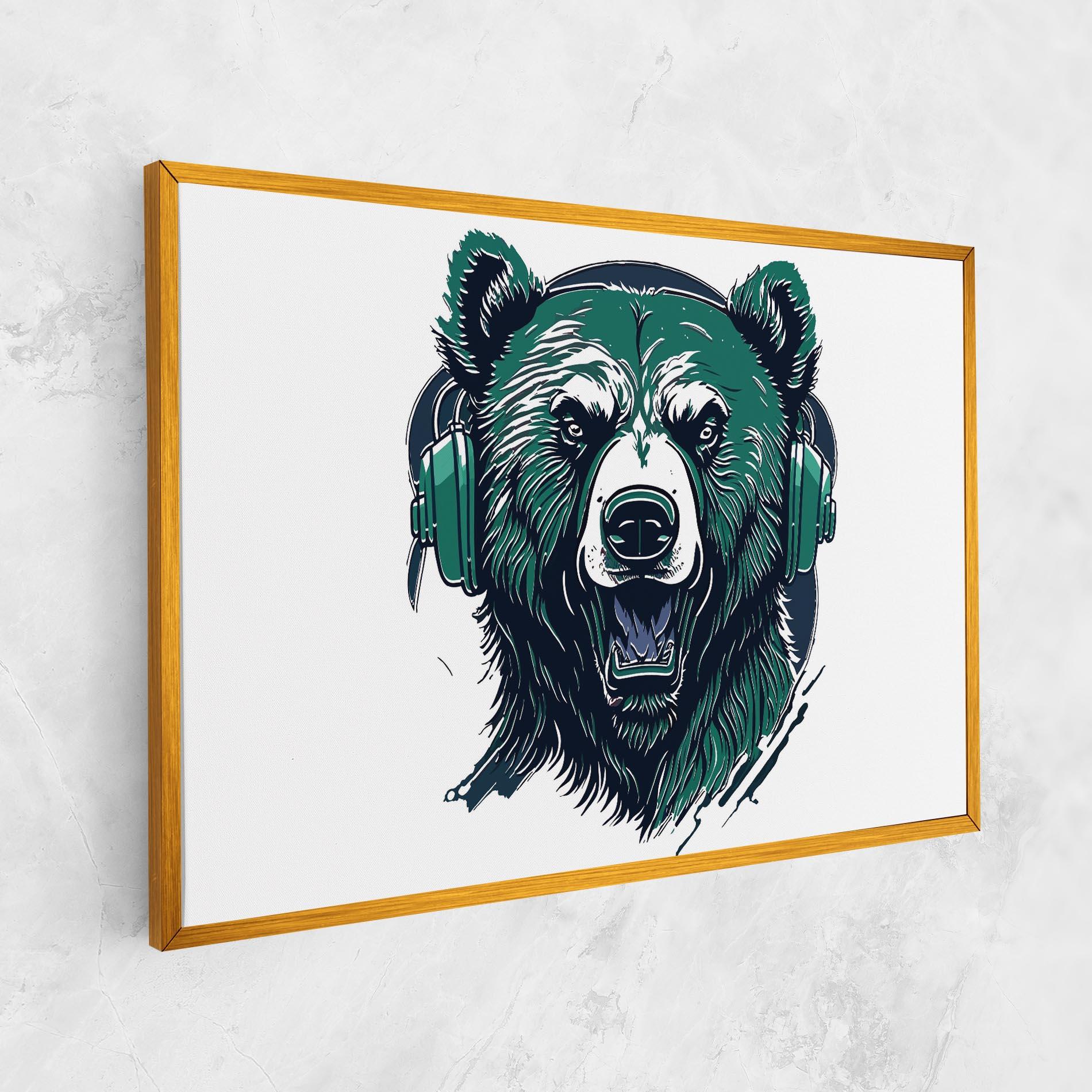 Vászonkép Green Music Bear mockup 1