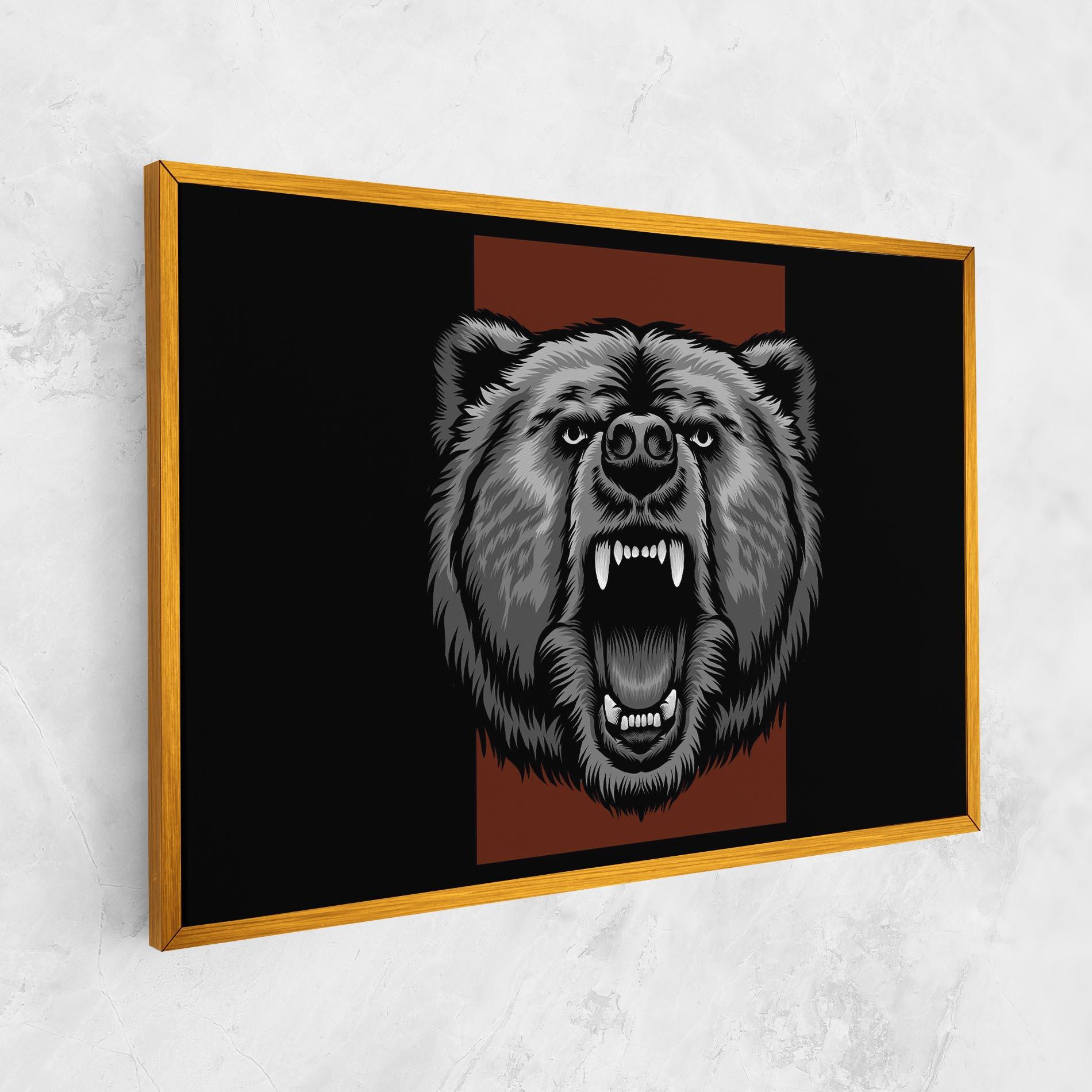 Vászonkép Grey Bear Head mockup 1